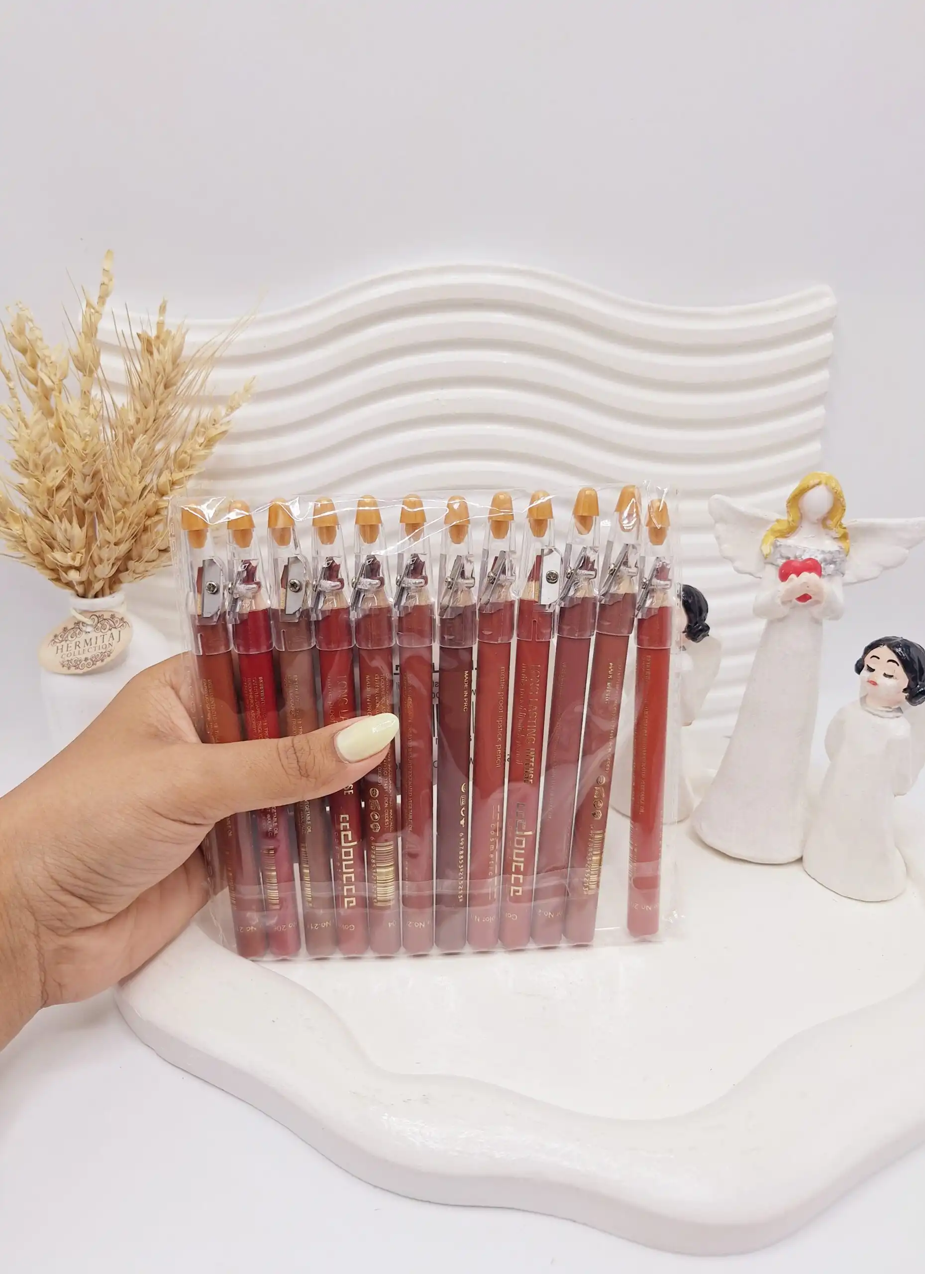 پک 12 تایی رژ مدادی ccdoucce کد 0259 (تراش دار)