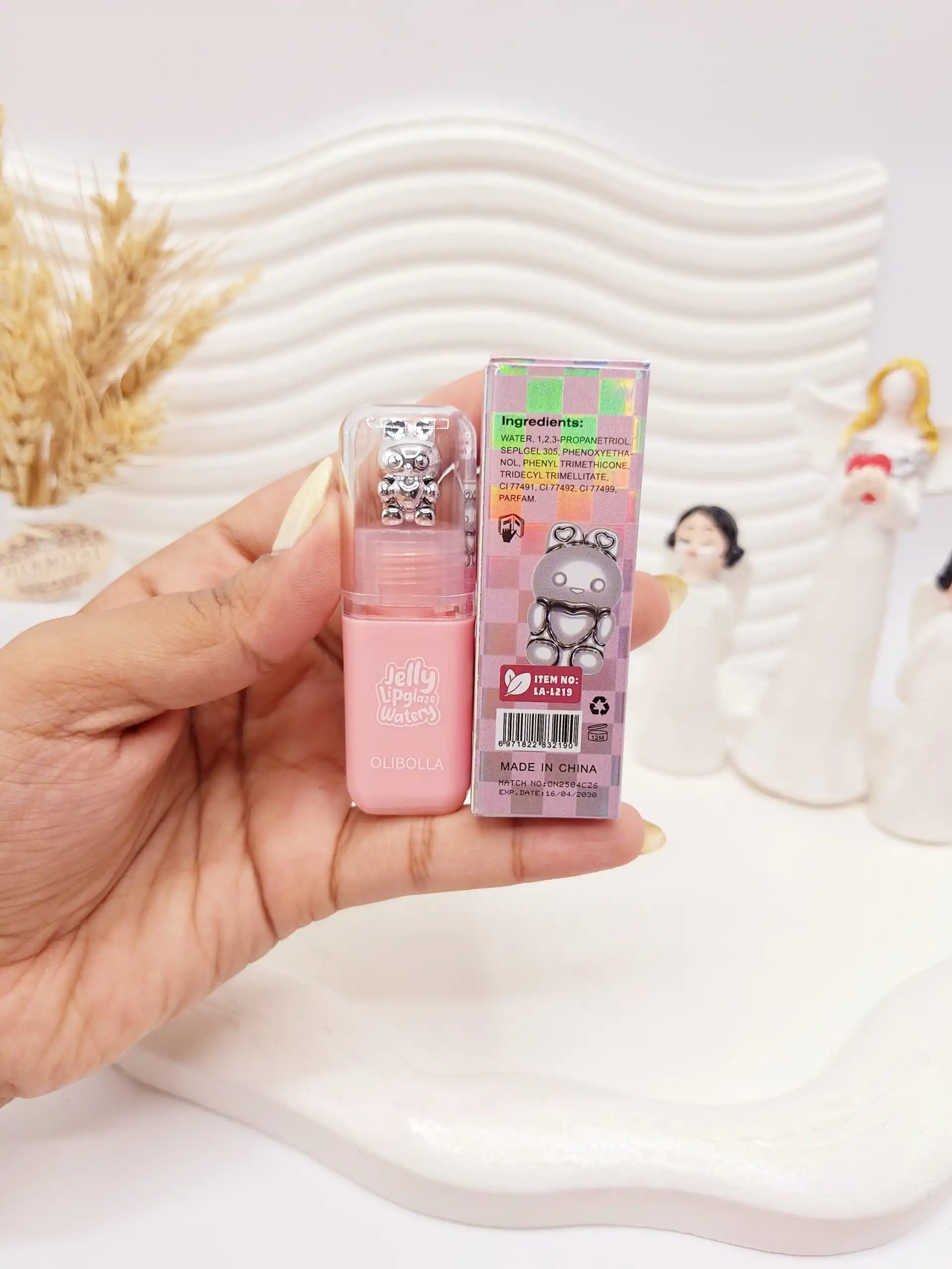 لیپ گلاس ژله ای مدل خرسی برند OLIBOLLA کد 219