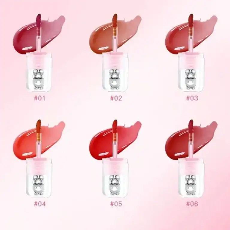 لیپ گلاس ژله ای مدل خرسی برند OLIBOLLA کد 219