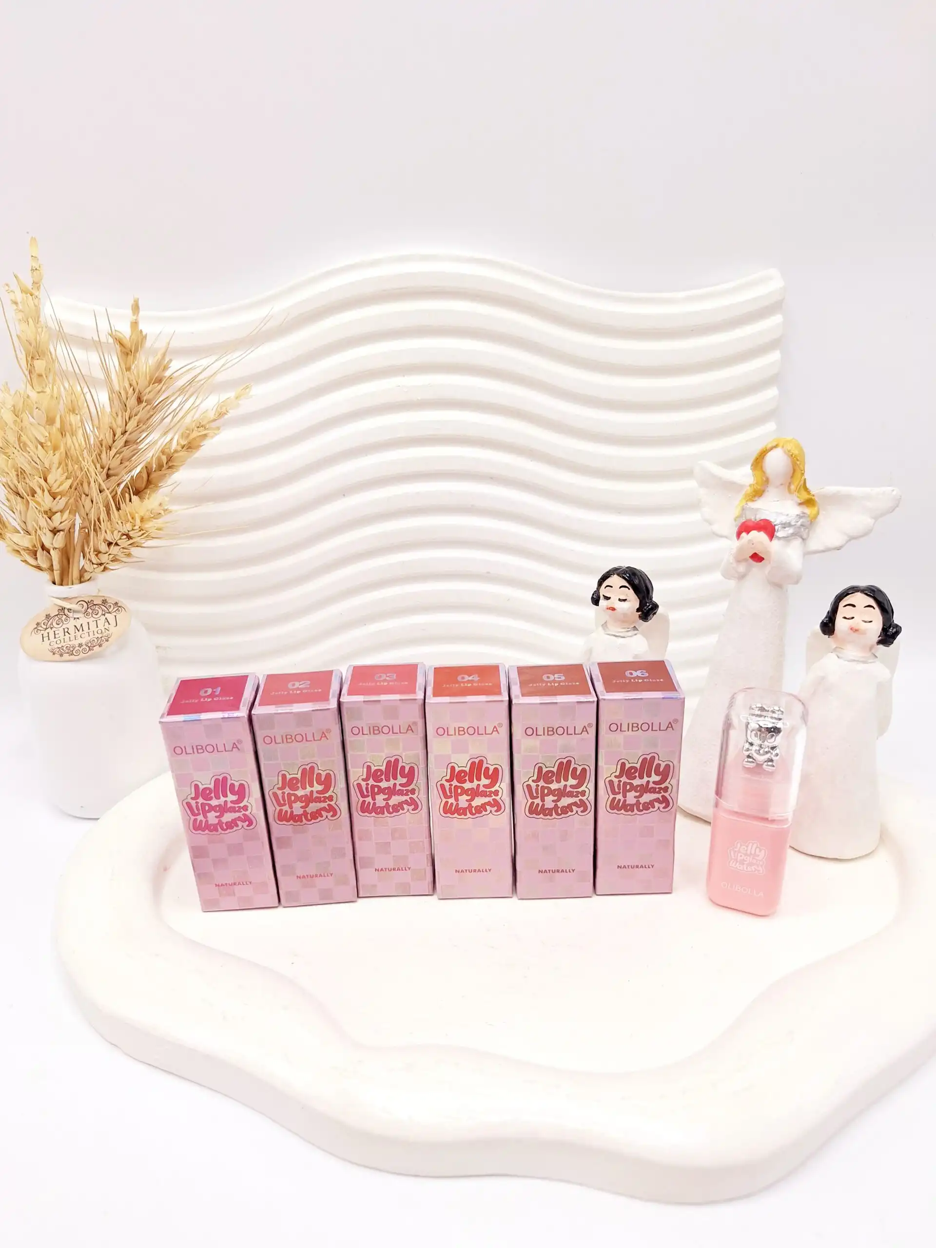 لیپ گلاس ژله ای مدل خرسی برند OLIBOLLA کد 219