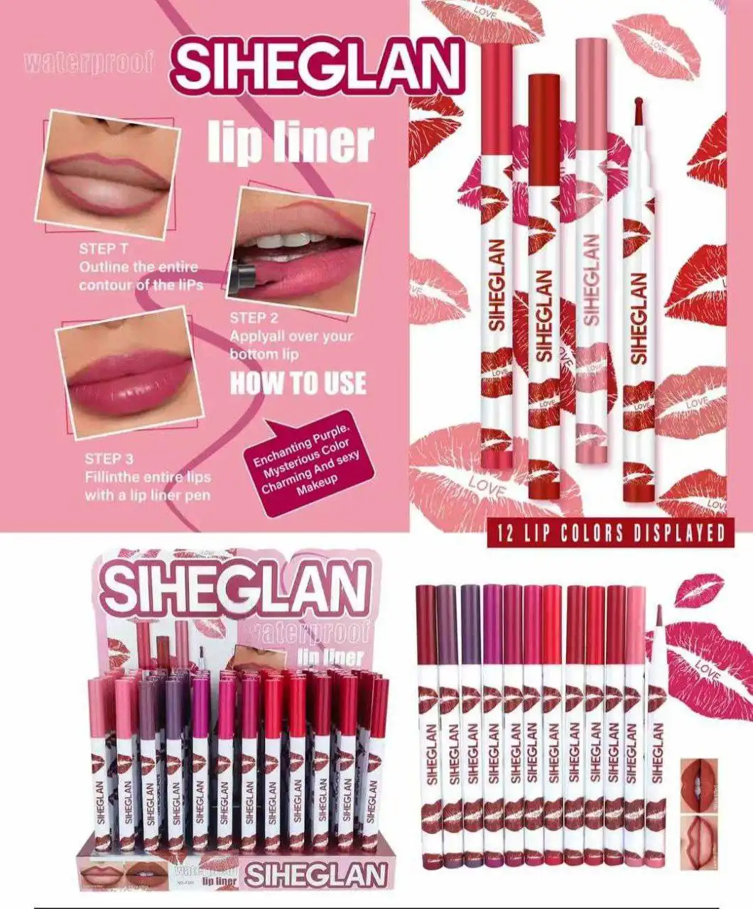 شیدینگ لب نرم و روان برند شیگلم SIHEGLAN با ماندگاری بالا کد A281