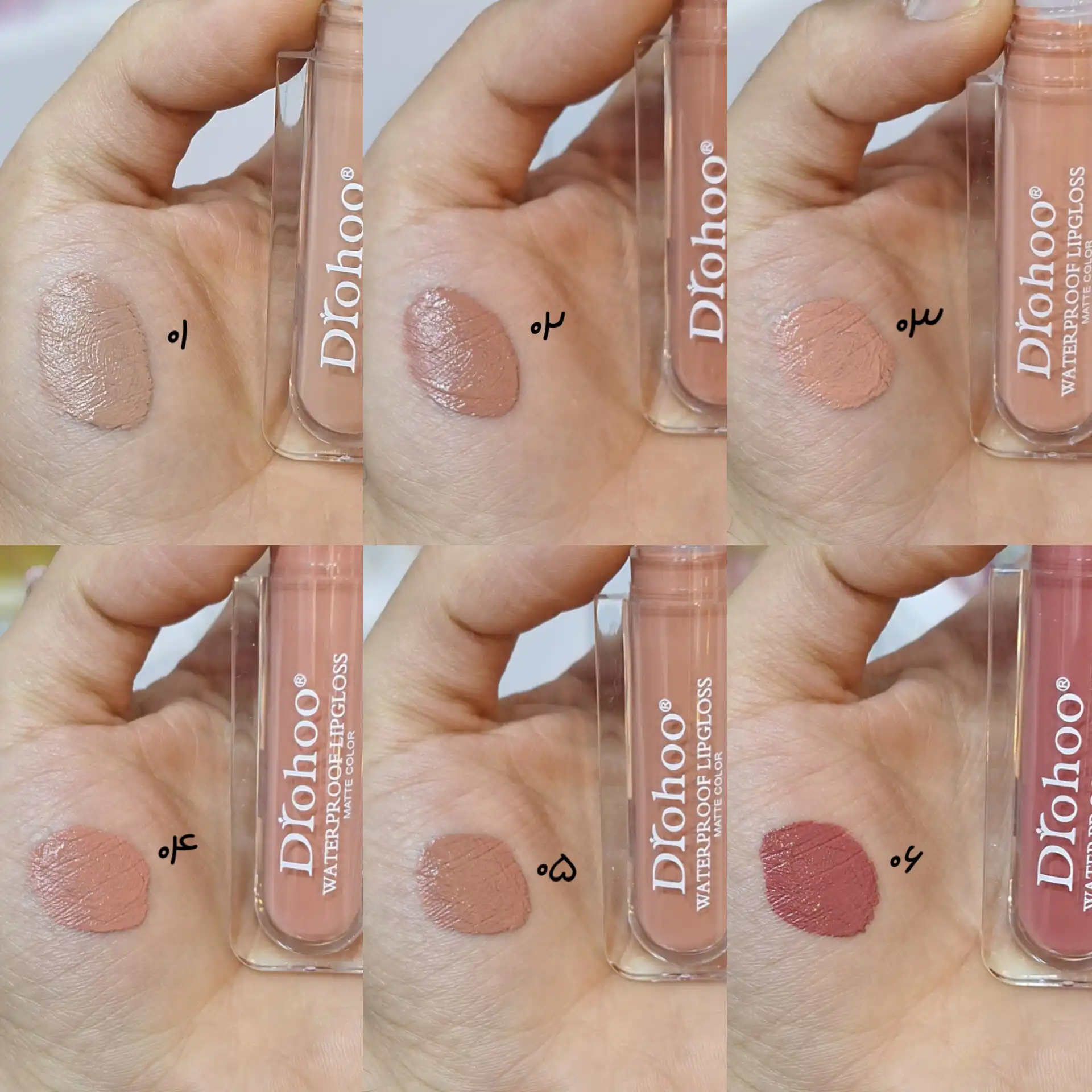 پک 6 تایی رژ مایع مات و ضدآب برند Drohoo کد ZY23072