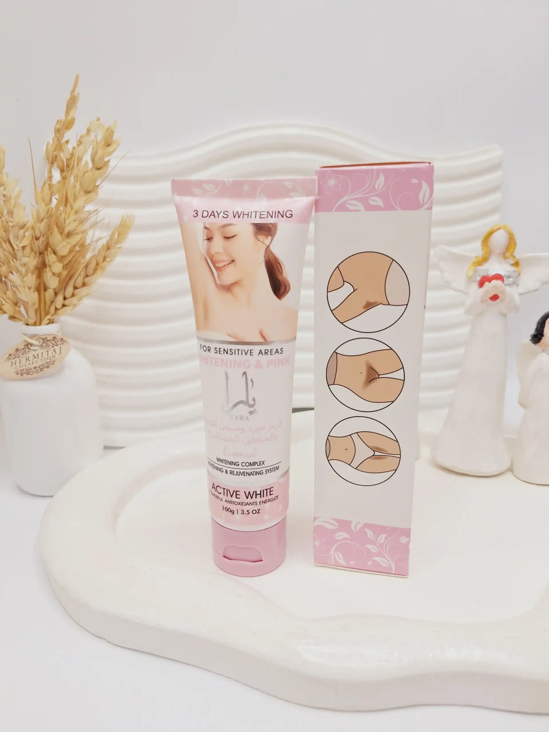 کرم تیوپی صورتی کننده و سفید کننده نواحی حساس برند یارا کد 2458