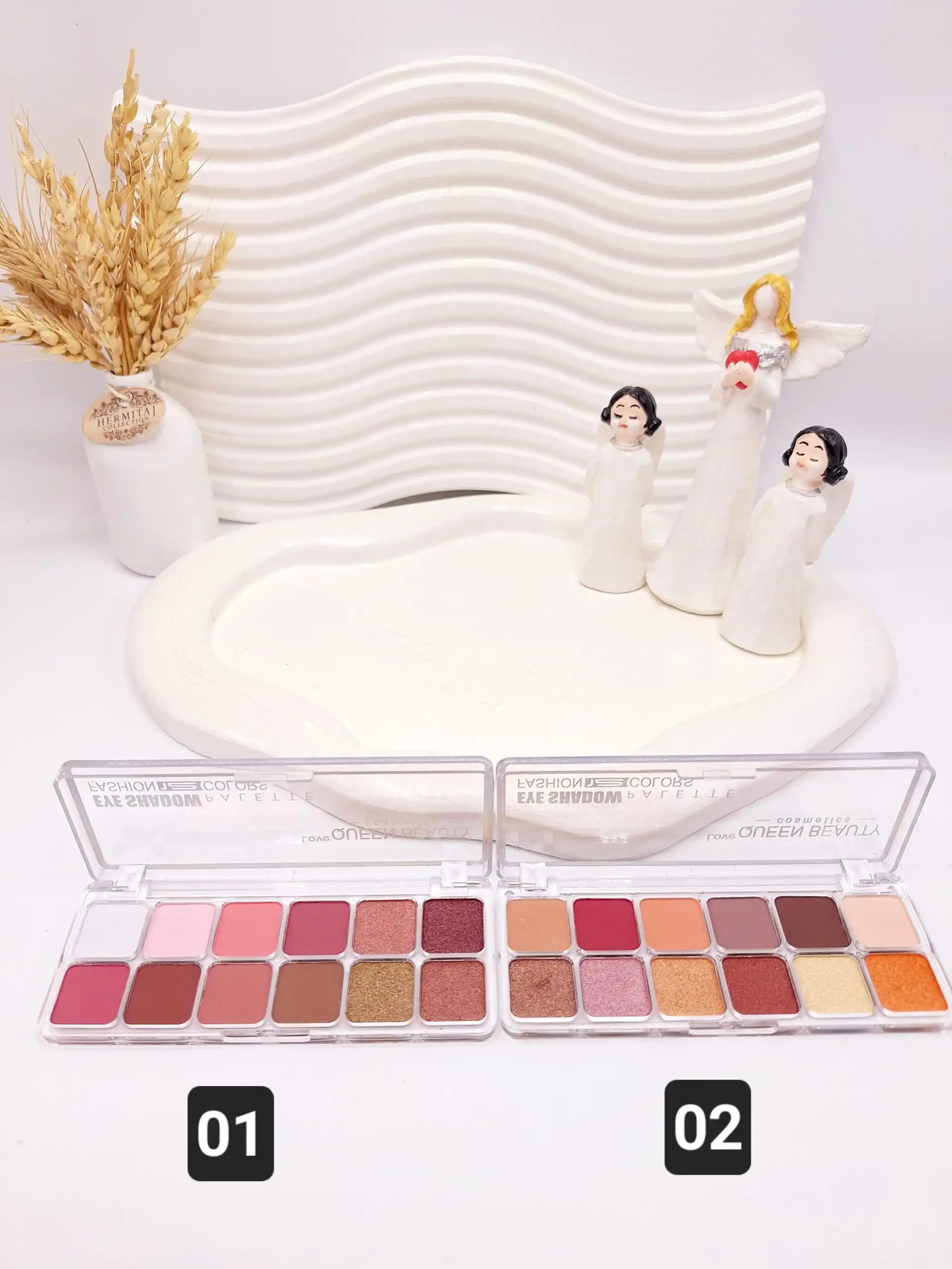 پالت سایه 12 رنگ برند QUEEN BEAUTY کد 2010