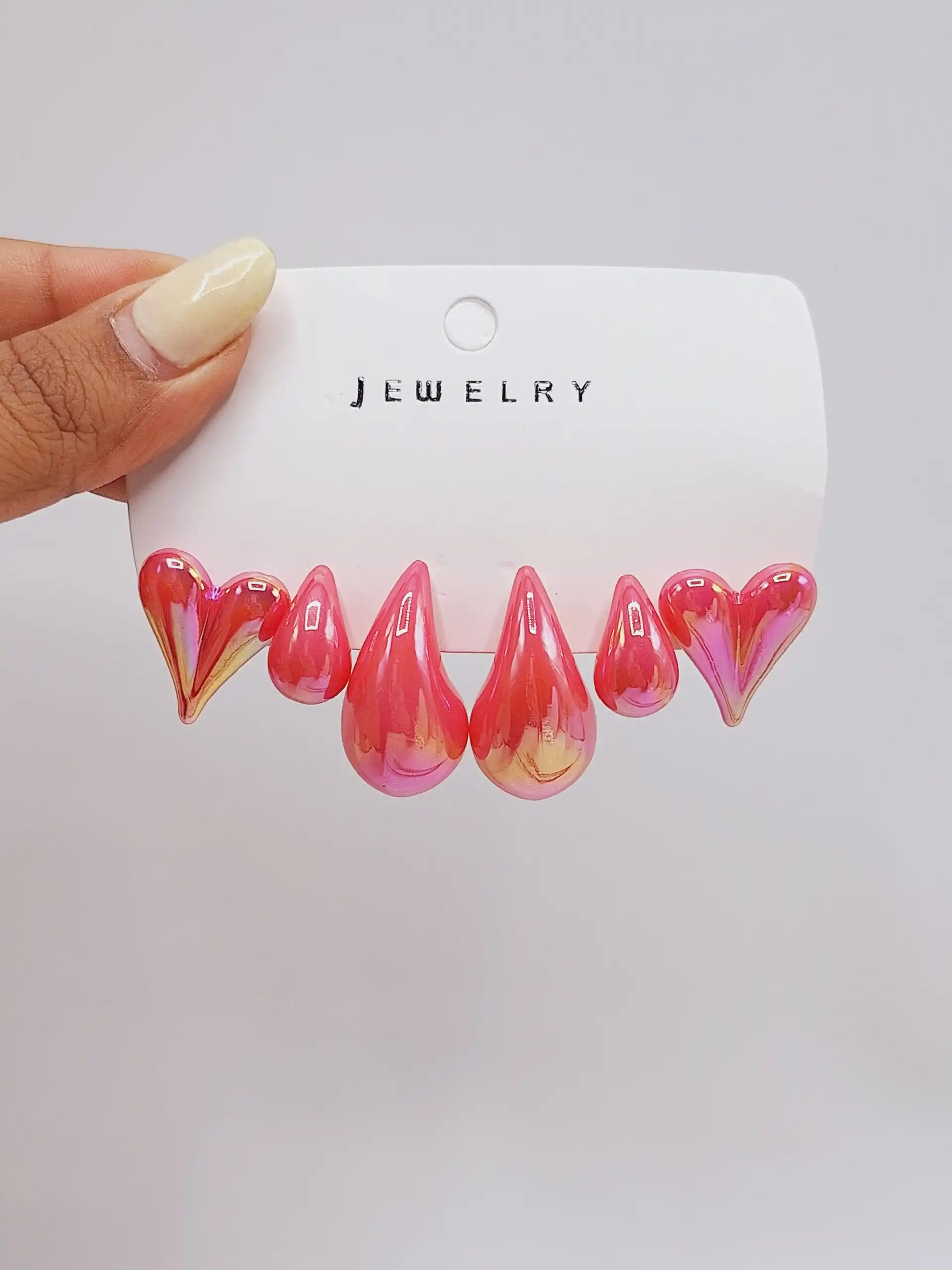 پک گوشواره آبنباتی سرخابی طرح سوم