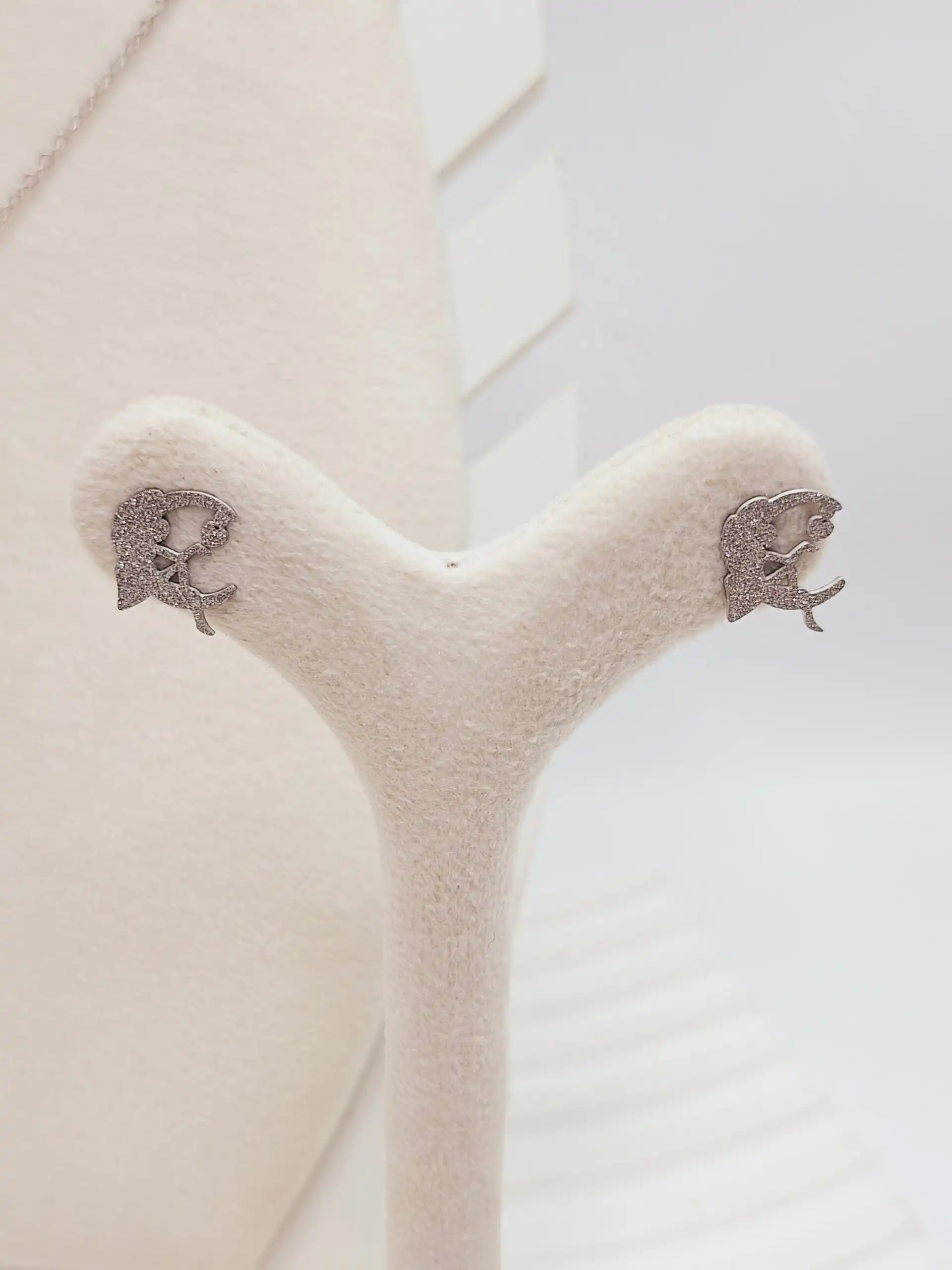 ست گوشواره و گردنبند طرح فرشته و ماه نقره ای استیل