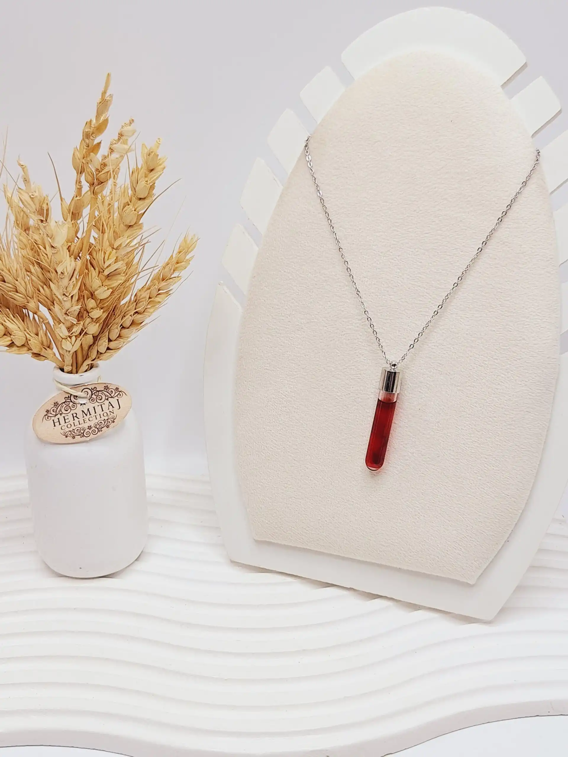 گردنبند شیشه خون استیل