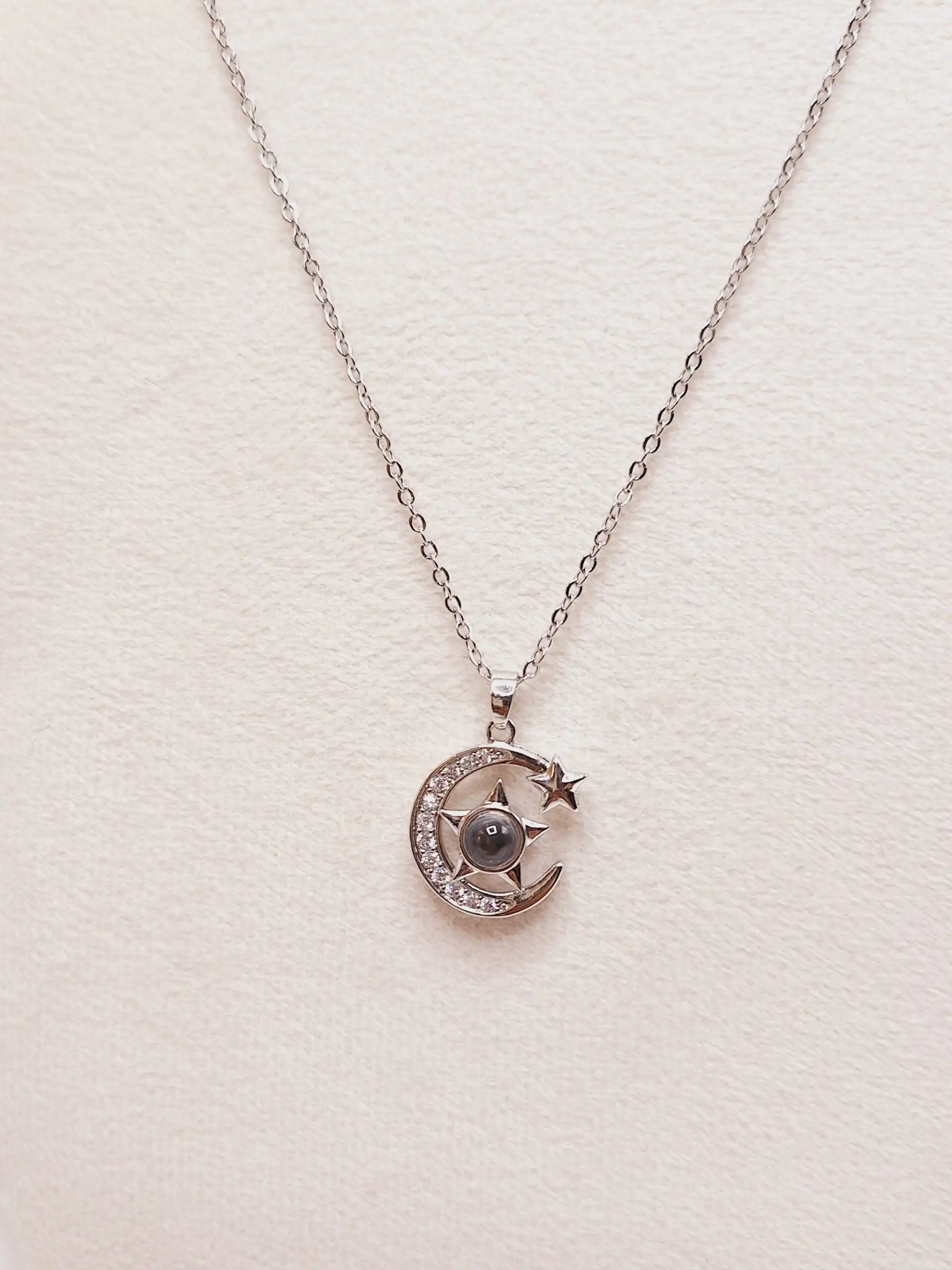 گردنبند تلسکوپی طرح ماه و ستاره