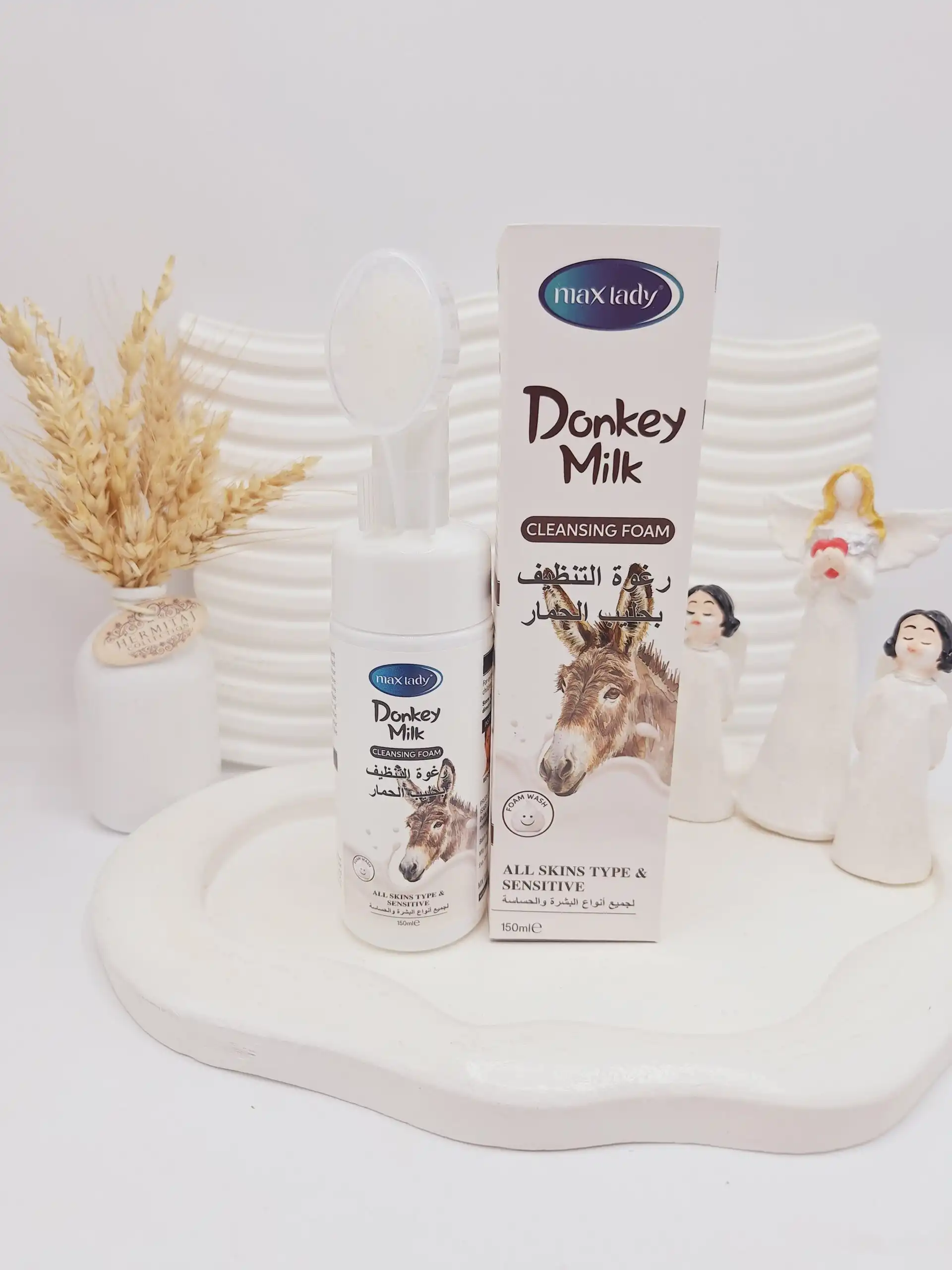 فوم شستشوی صورت شفاف و روشن کننده شیر الاغ مکس لیدی کد 9052
