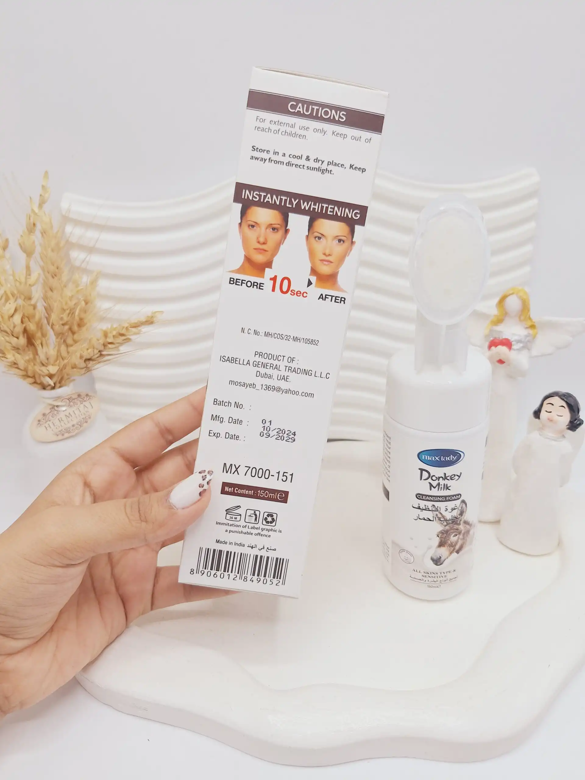 فوم شستشوی صورت شفاف و روشن کننده شیر الاغ مکس لیدی کد 9052