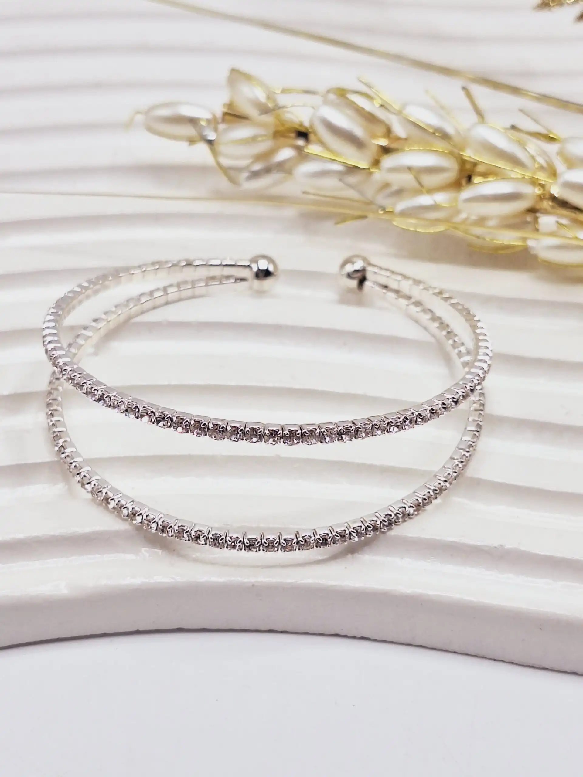 دستبند دو لاین نگینی پرطرفدار