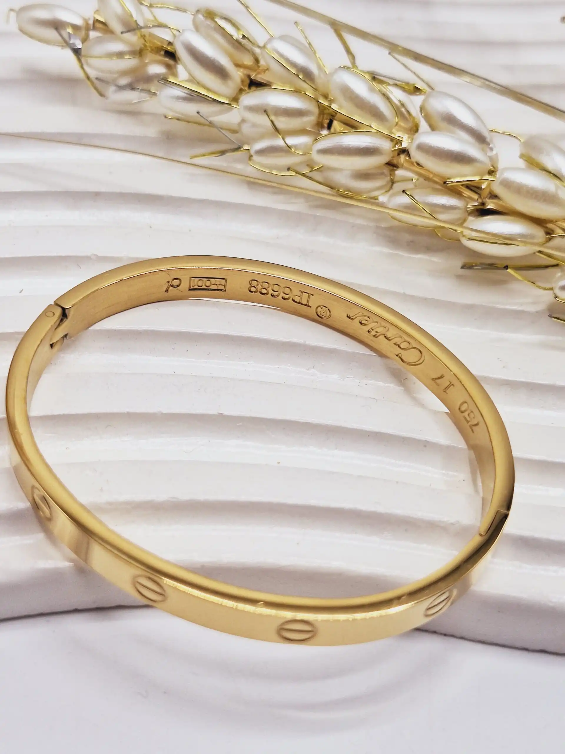 دستبند النگویی ترند طلایی