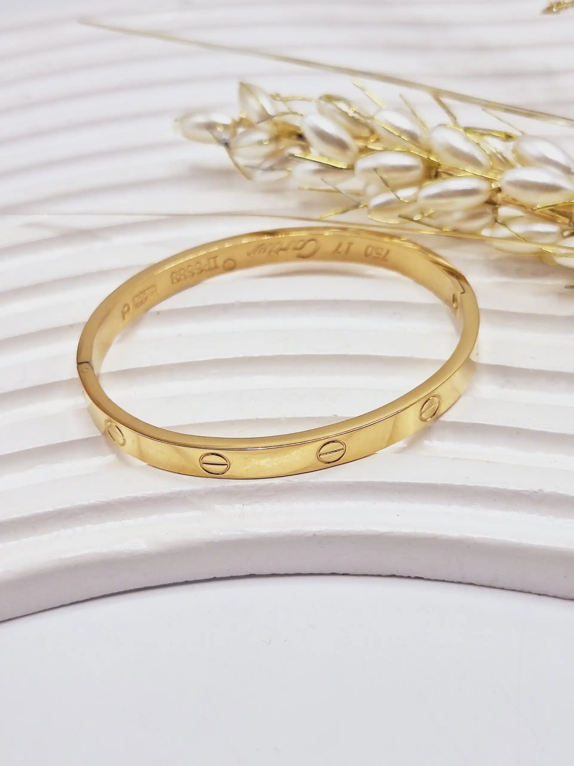 دستبند النگویی ترند طلایی