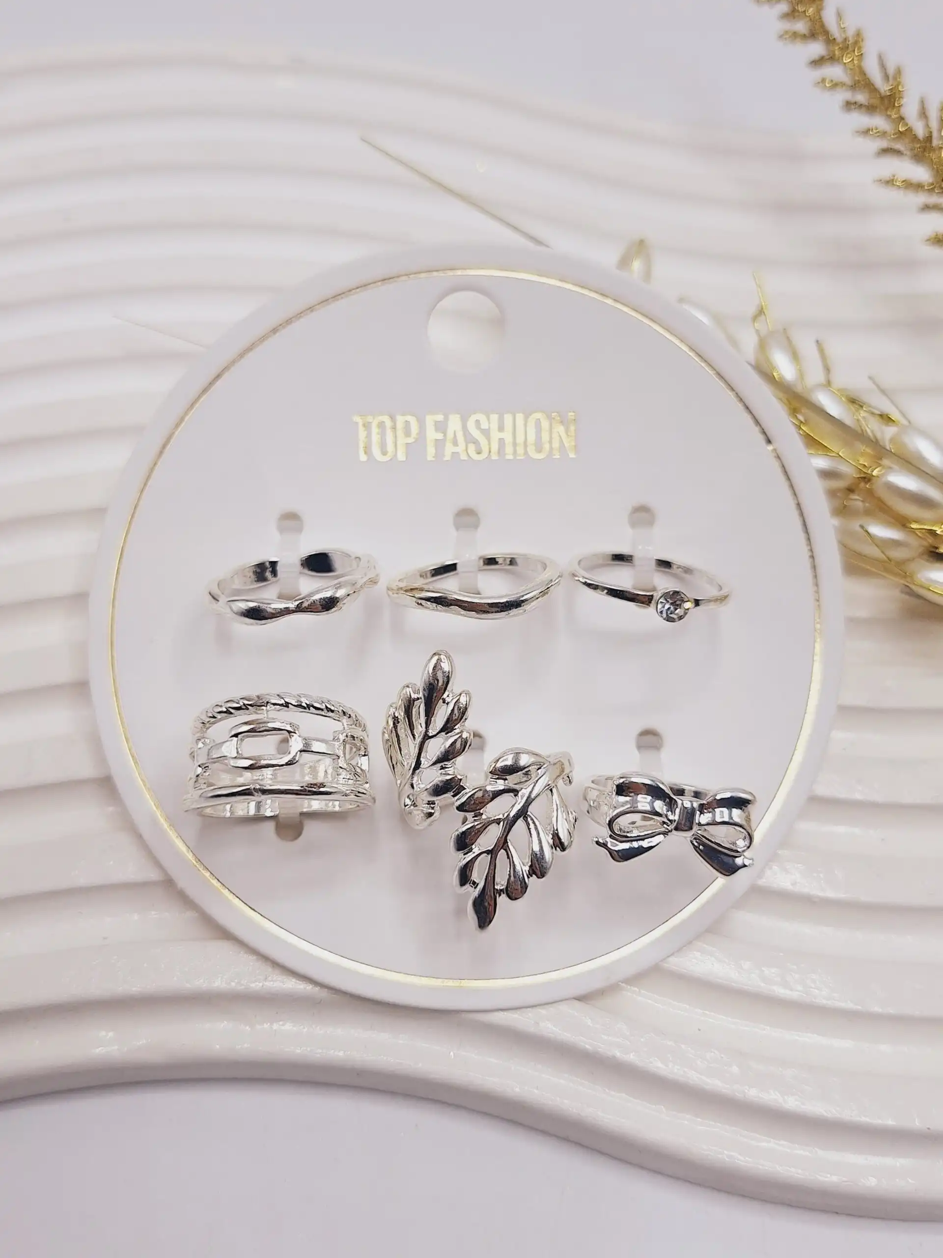 پک انگشتر آبکاری رادیوم طرح شماره 8 رنگ نقره ای