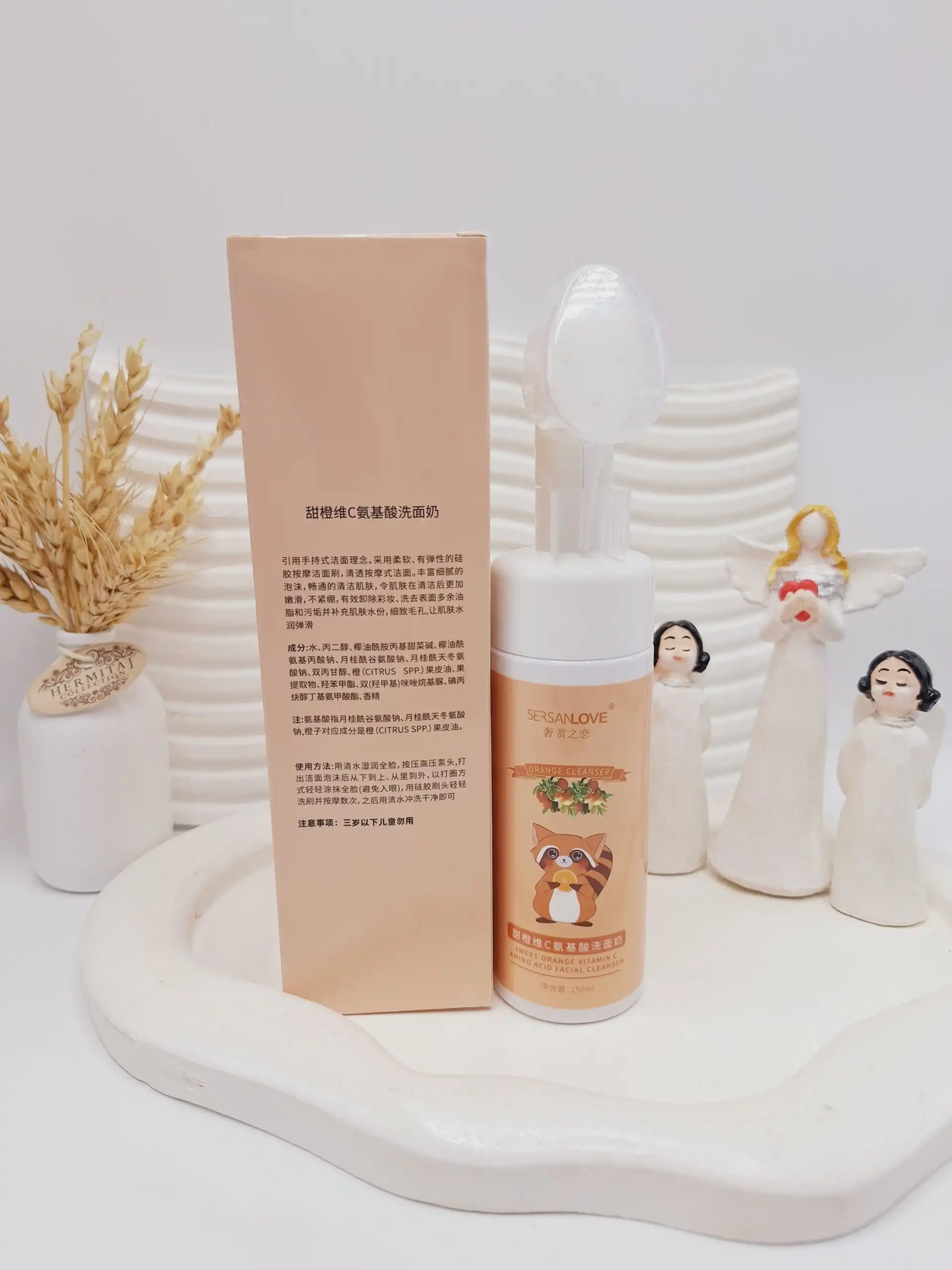 فوم شستشو صورت براش دار پرتقال سرسان لاو کد 4719