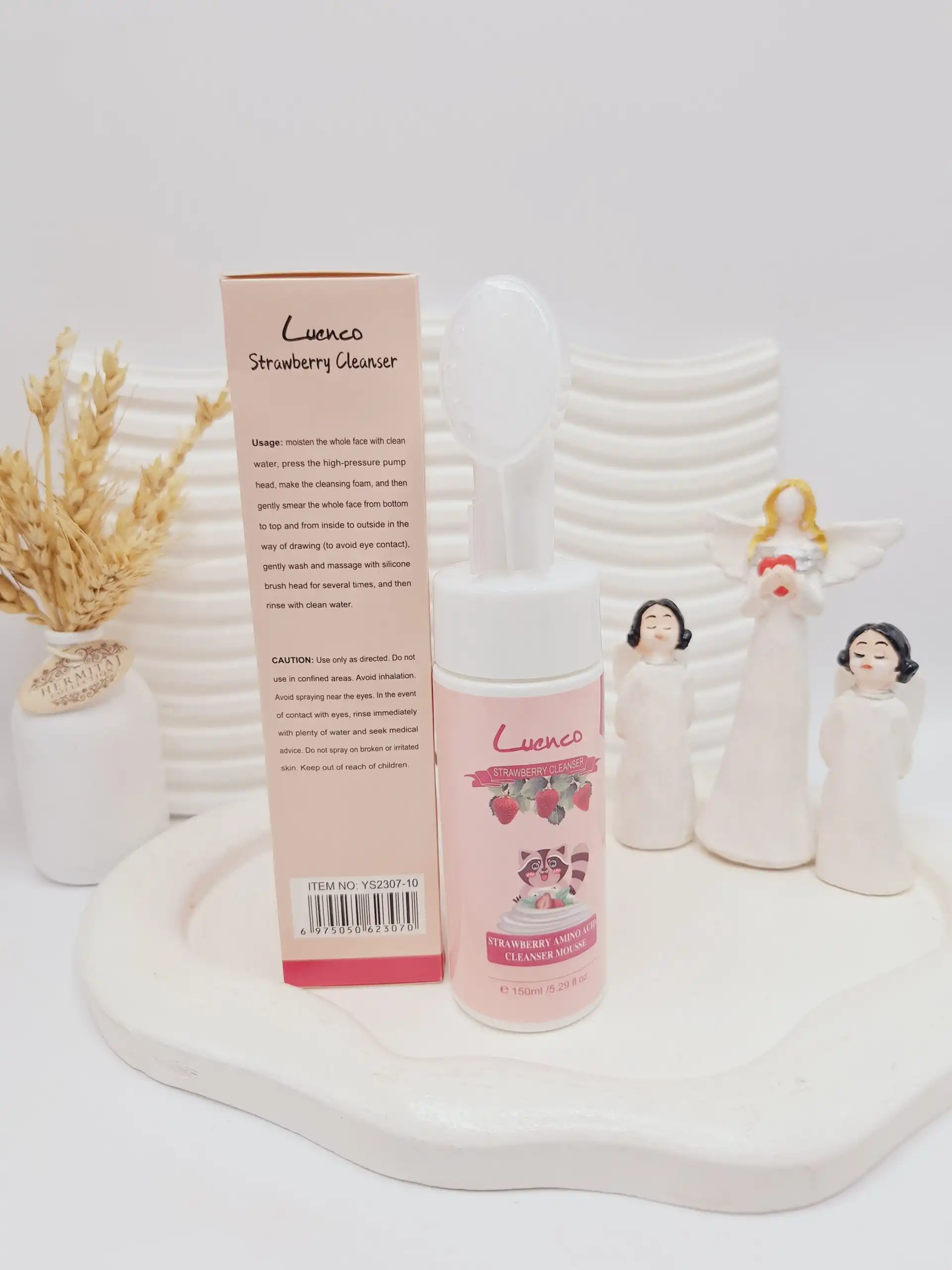 فوم شستشو صورت براش دار توت فرنگی سرسان لاو کد 3070