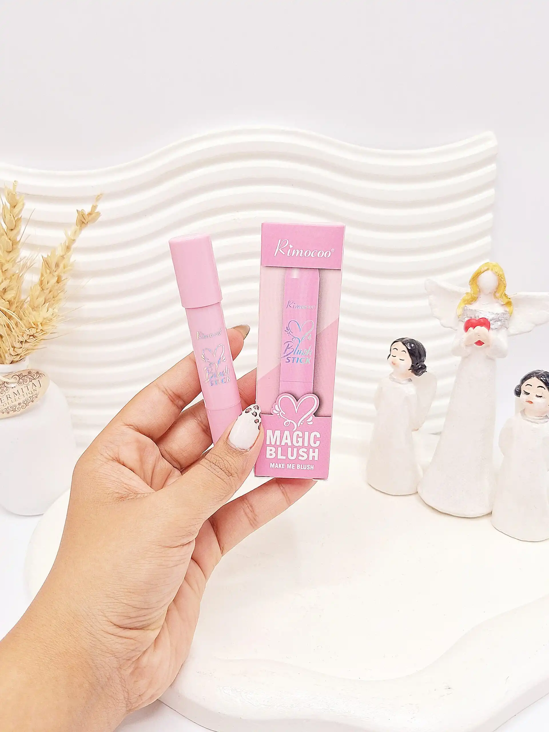 رژلب و رژگونه حرارتی مدل پیچی مکه ای برند ریموکو کد 5064