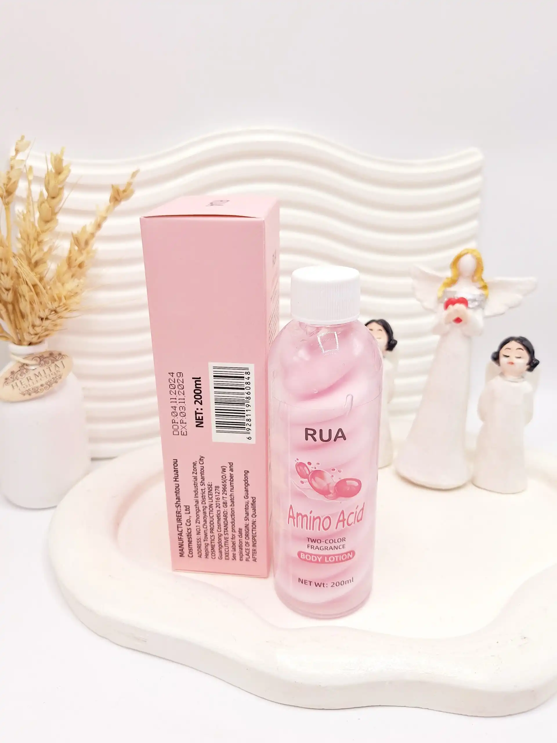 لوسیون بدن آمینو اسید صورتی مارشمالو برند RUA کد 0848