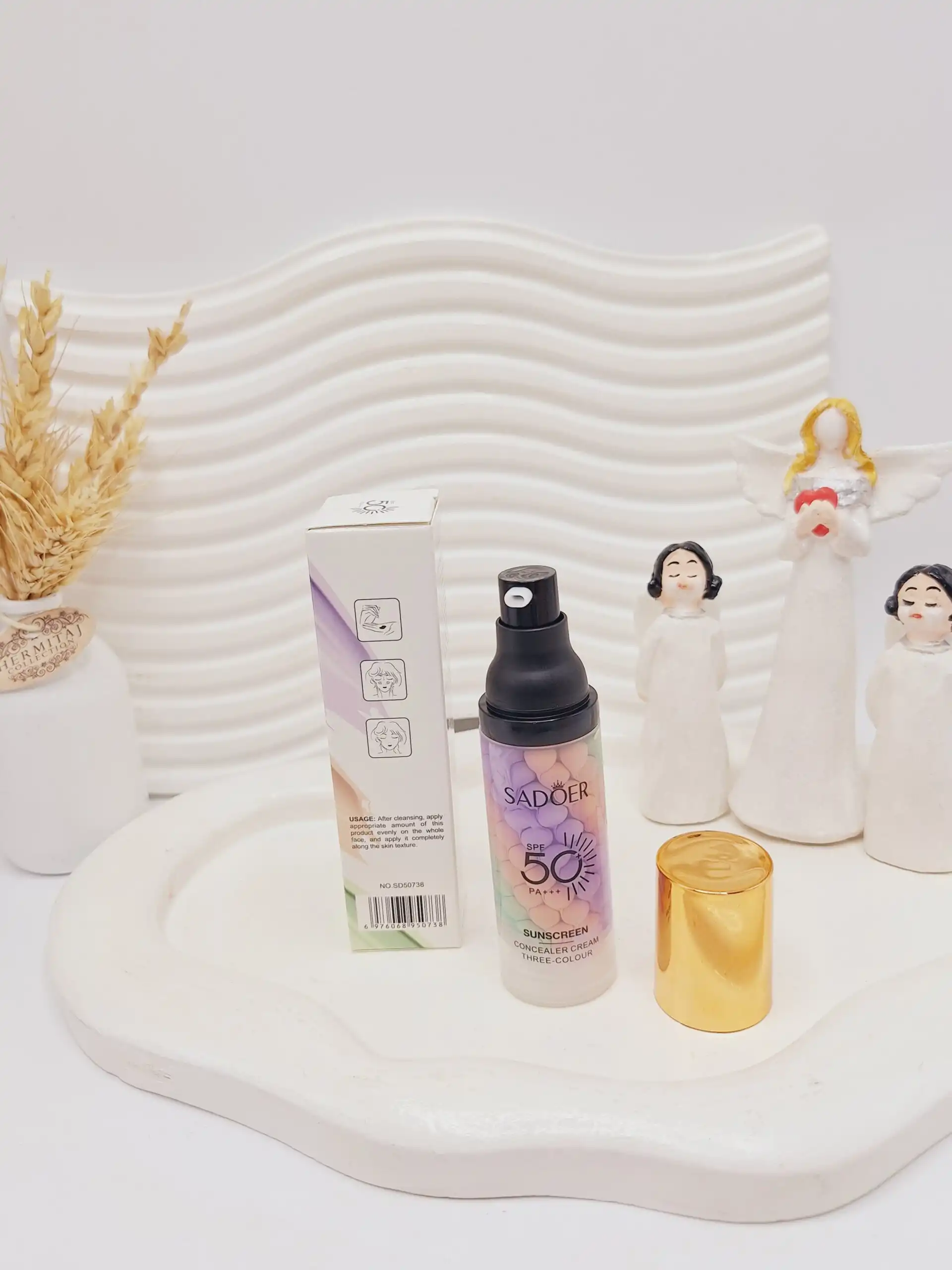 پرایمر ضد آفتاب دار سه رنگ spf50 سادور حجم 40 گرم کد 0738