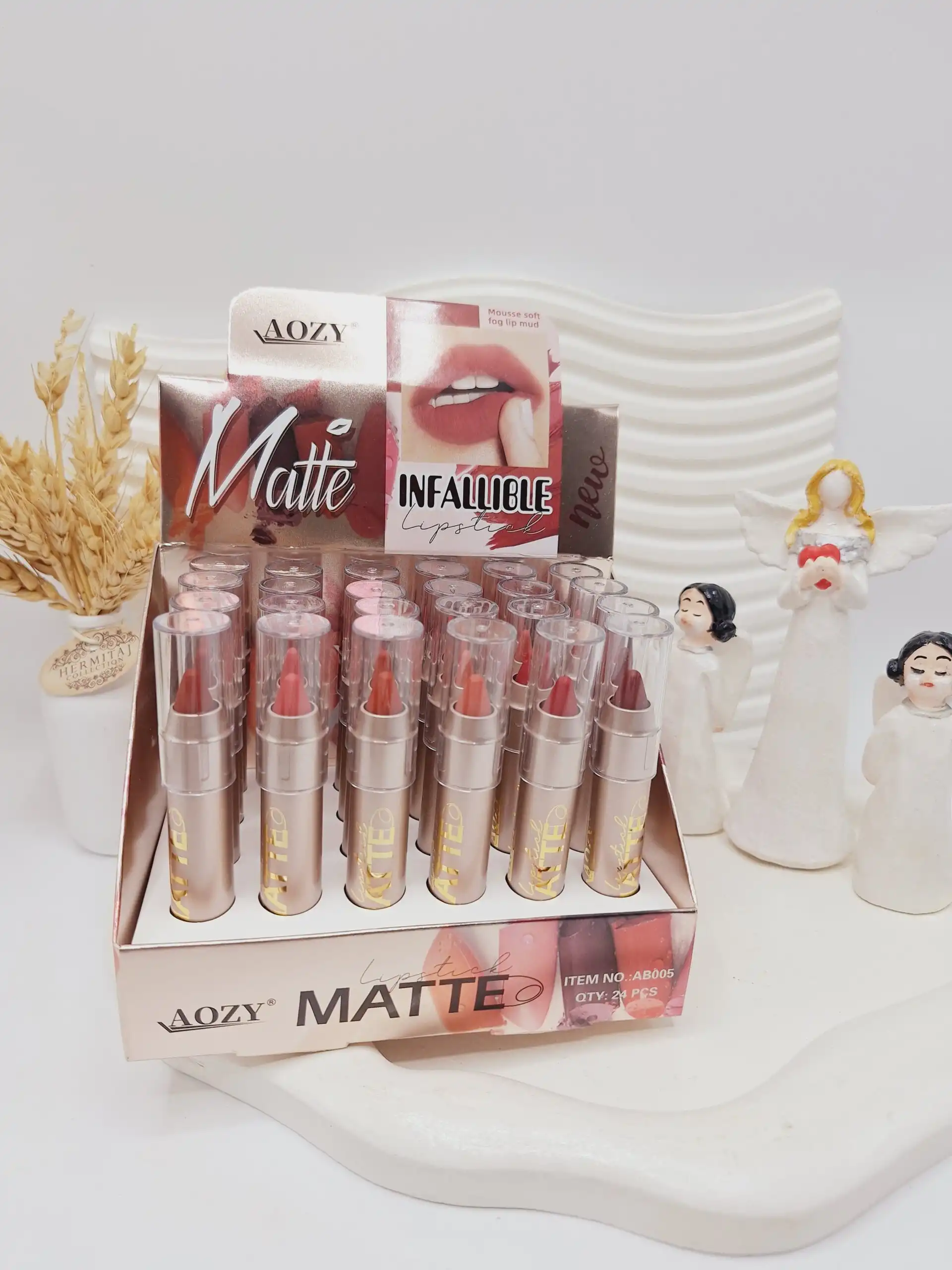 رژ لب پیچی 6تایی برند AOZY کد AB005