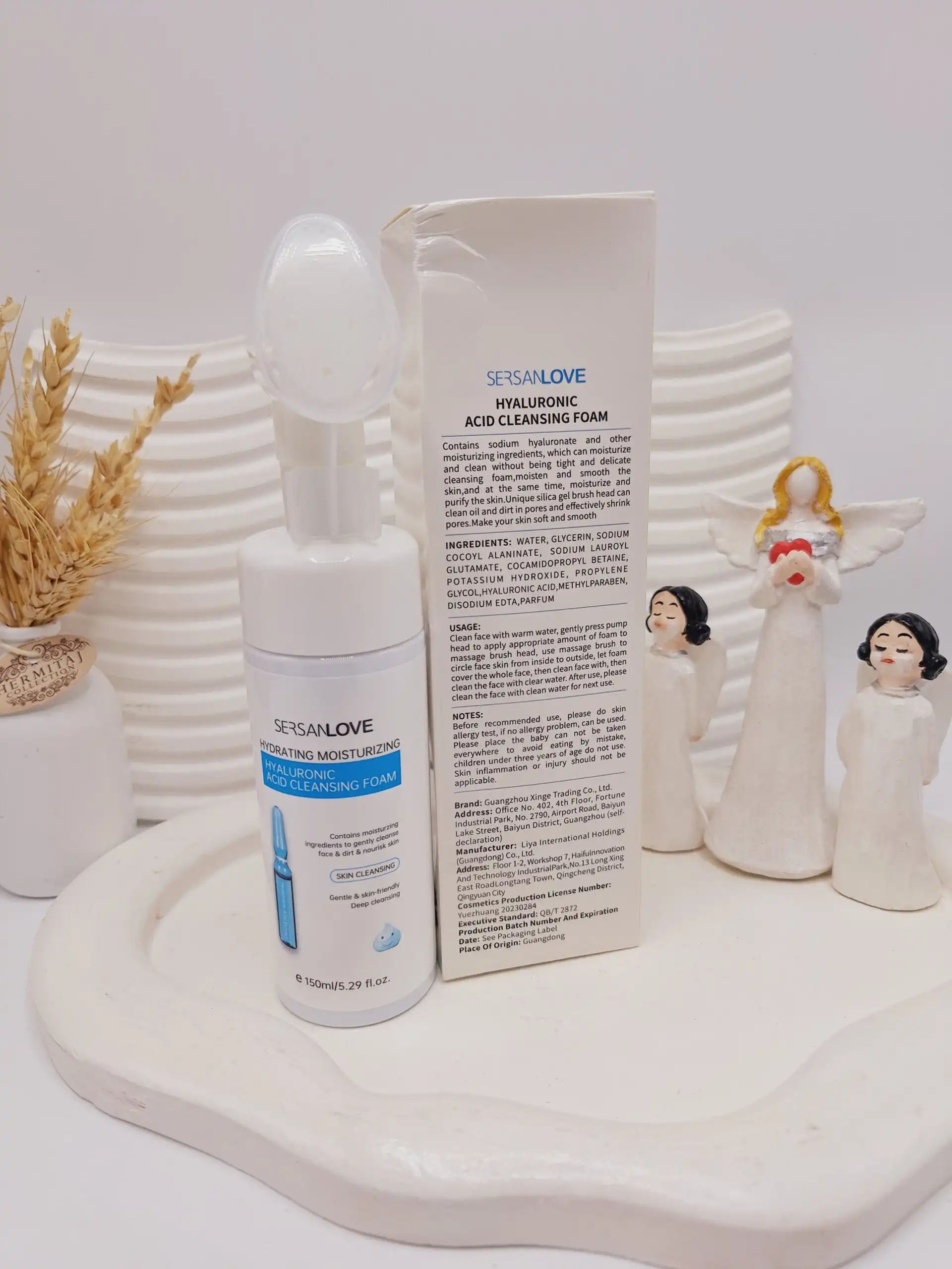 فوم شستشو صورت براش دار هیالورونیک اسید سرسان لاو کد4726