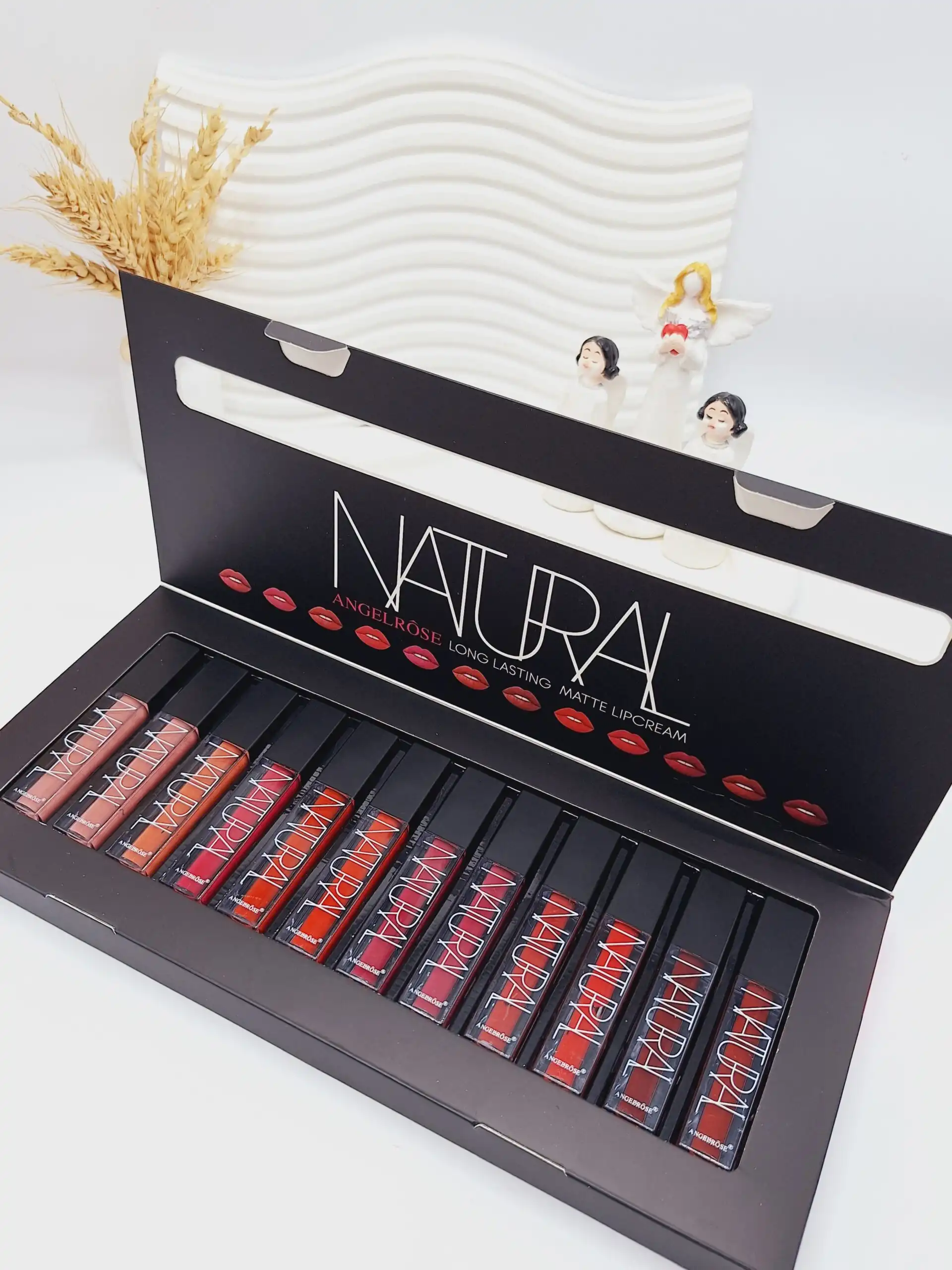 پک رژ لب مایع 12 تایی مات و مخملی برند ANGELROSE کد 0824