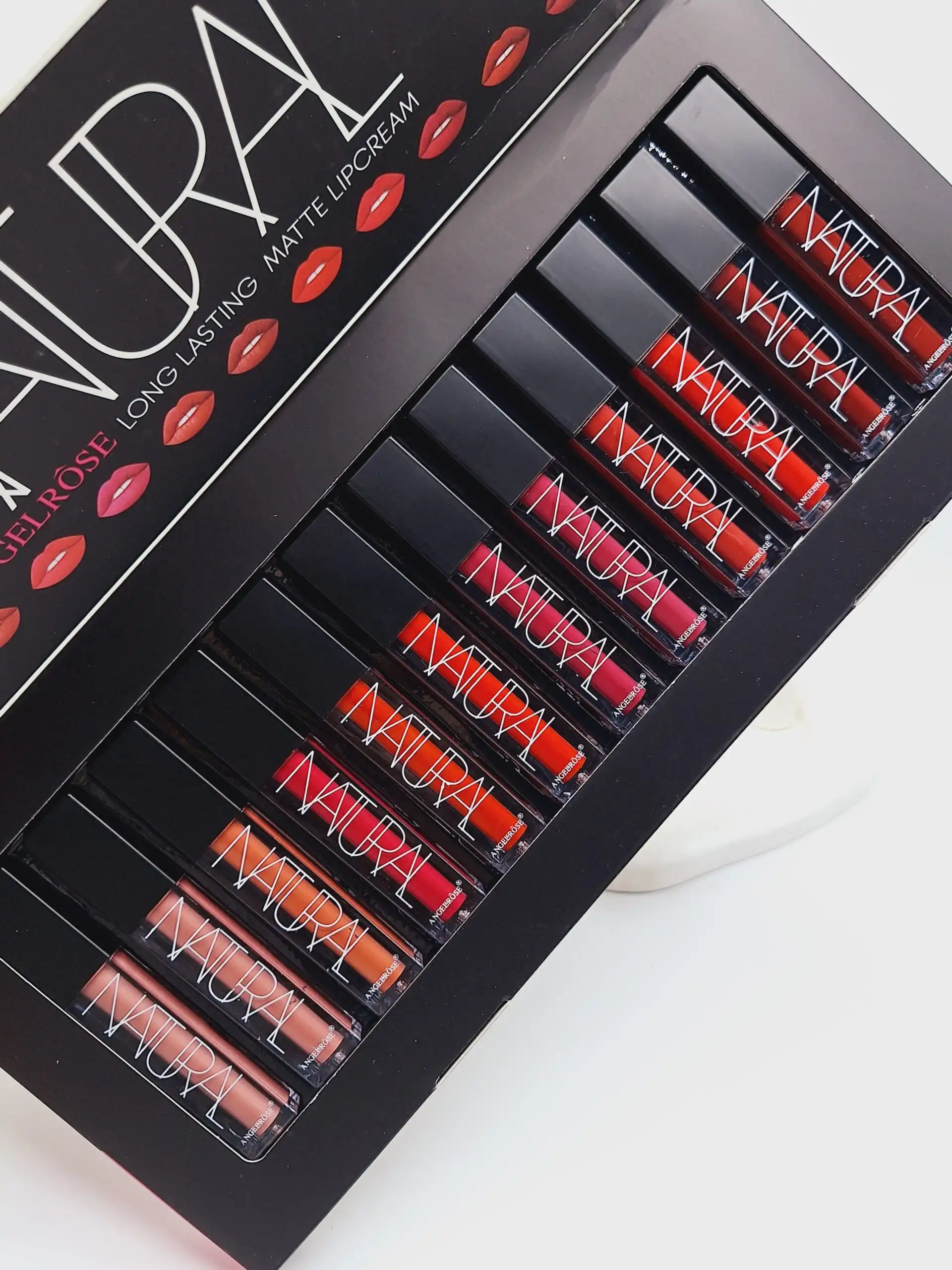 پک رژ لب مایع 12 تایی مات و مخملی برند ANGELROSE کد 0824