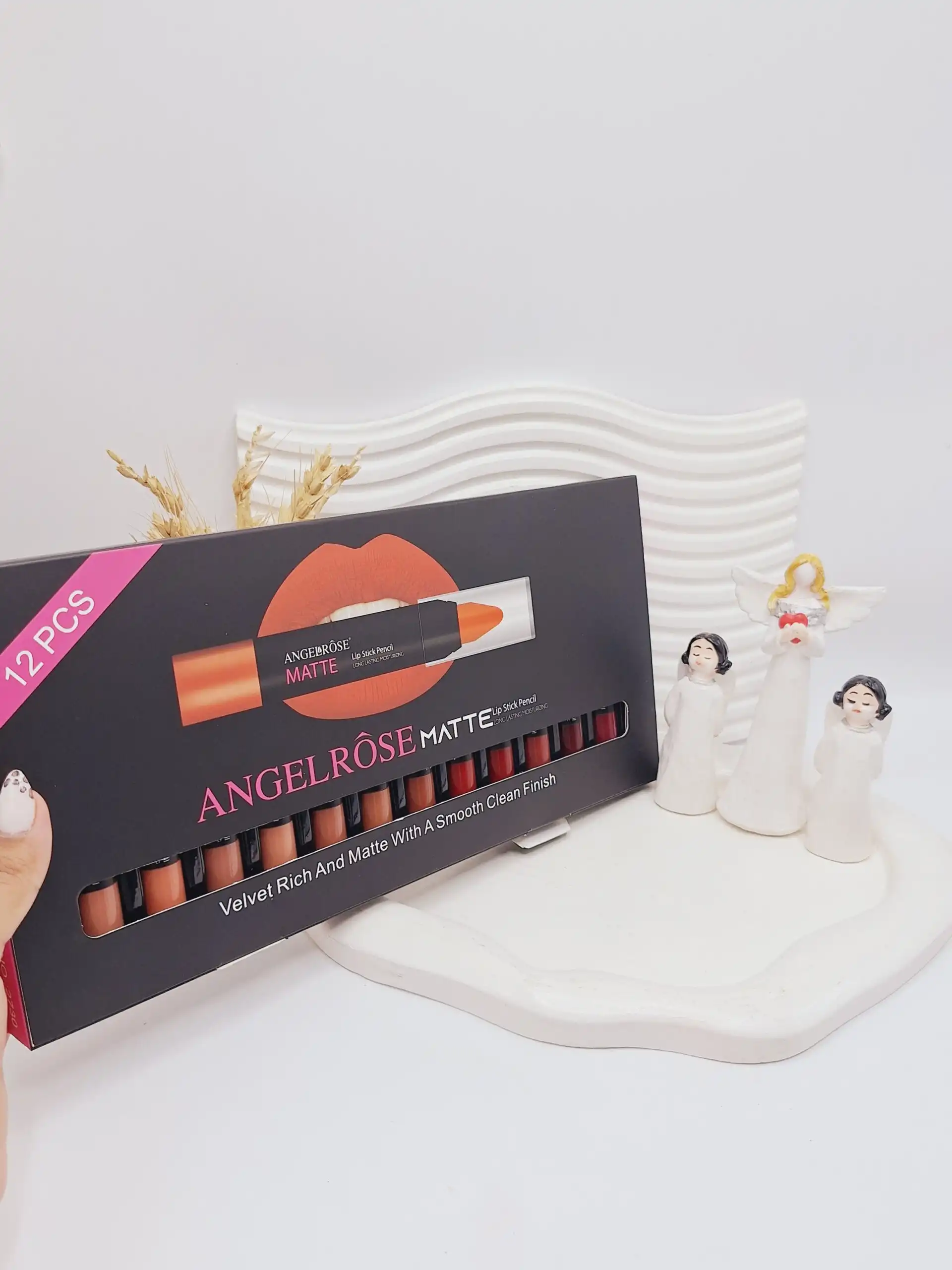 پک رژ لب 12 تایی پیچی مات برند ANGELROSE