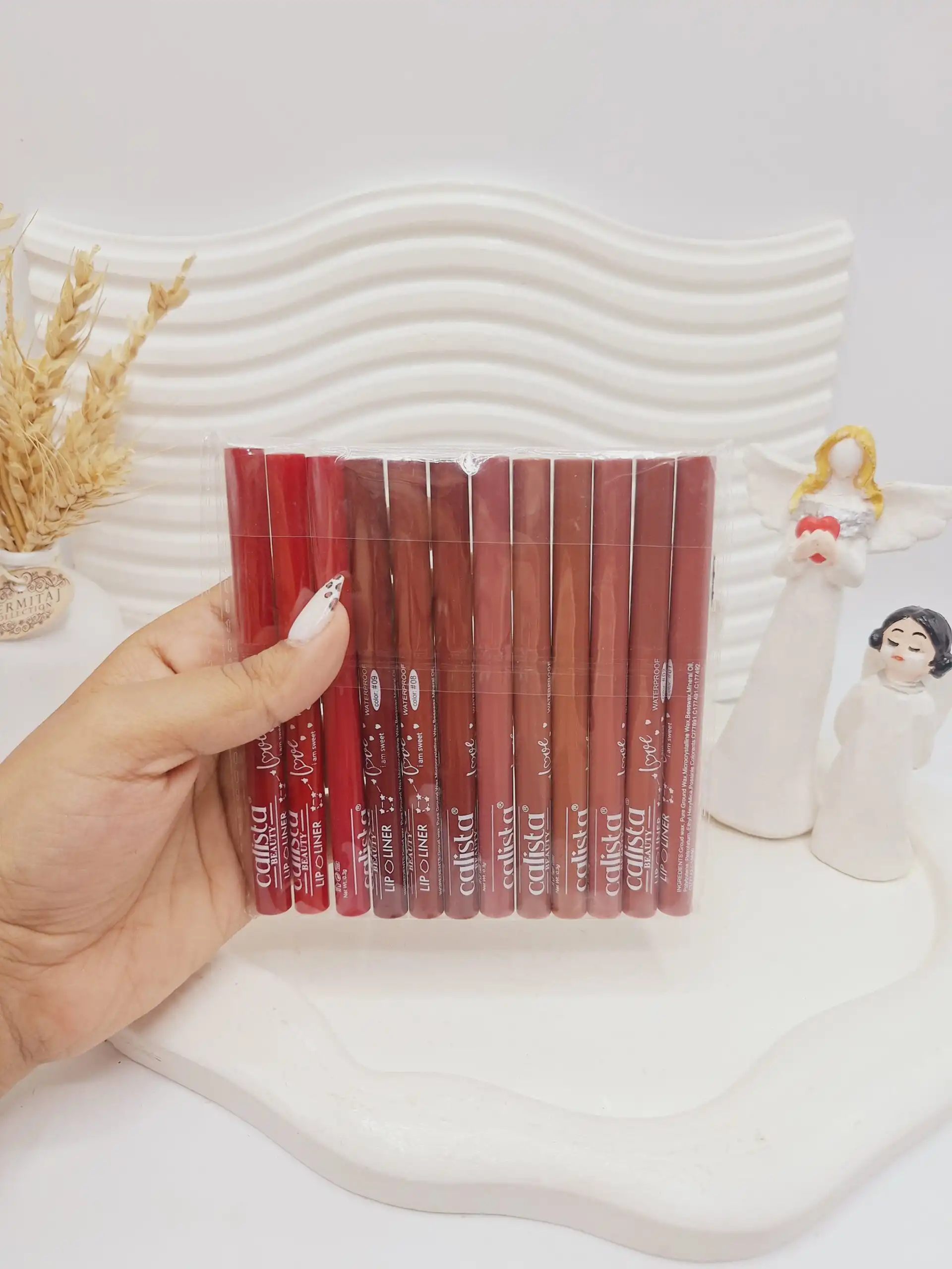 پک 12 تایی خط لب نرم و روان برند کالیستا calista
