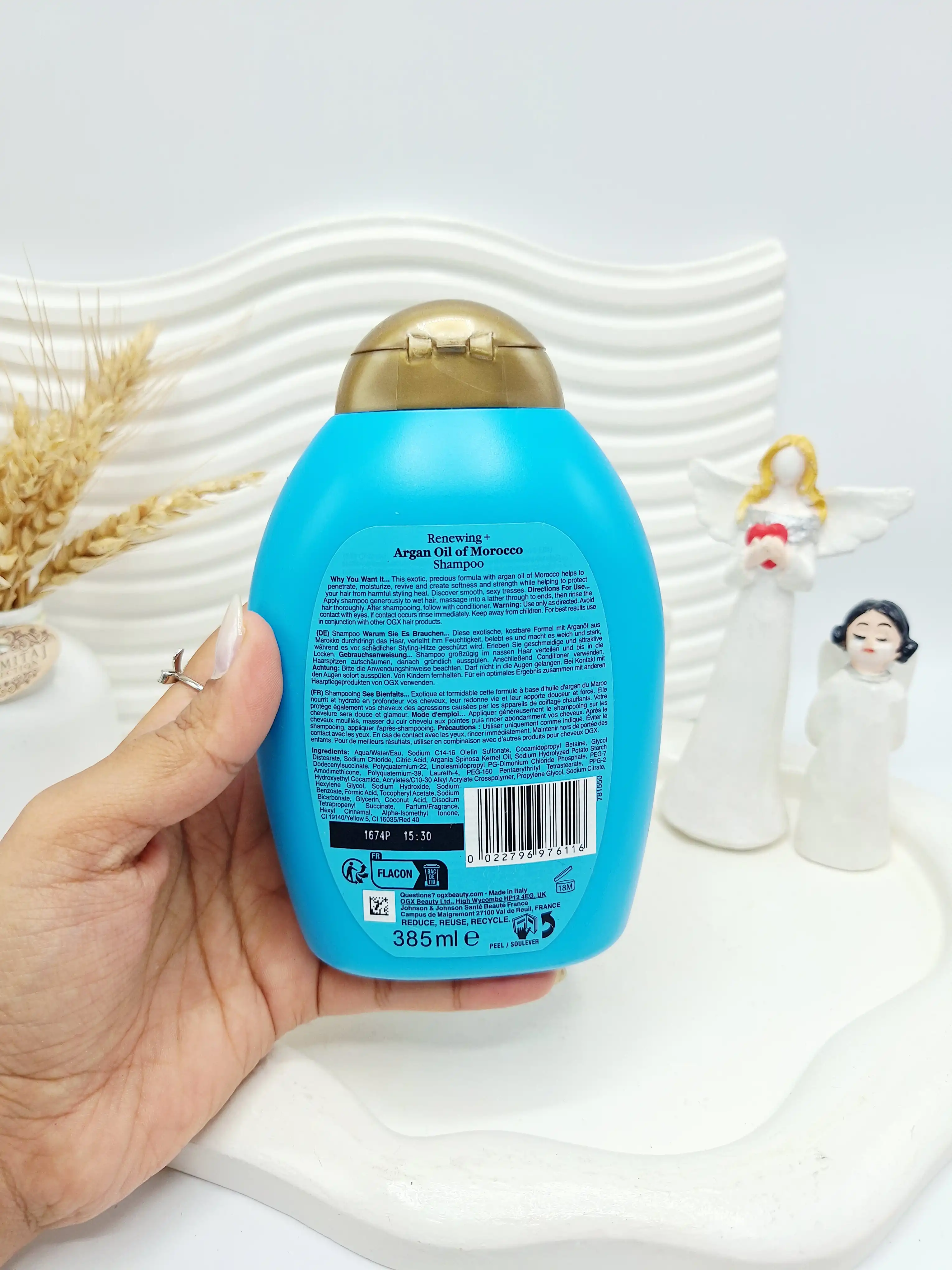 شامپو آرگان مراکشی او جی ایکس اورجینال اصلی 100 درصد قوطی آبی فیروزه ای کد 6116