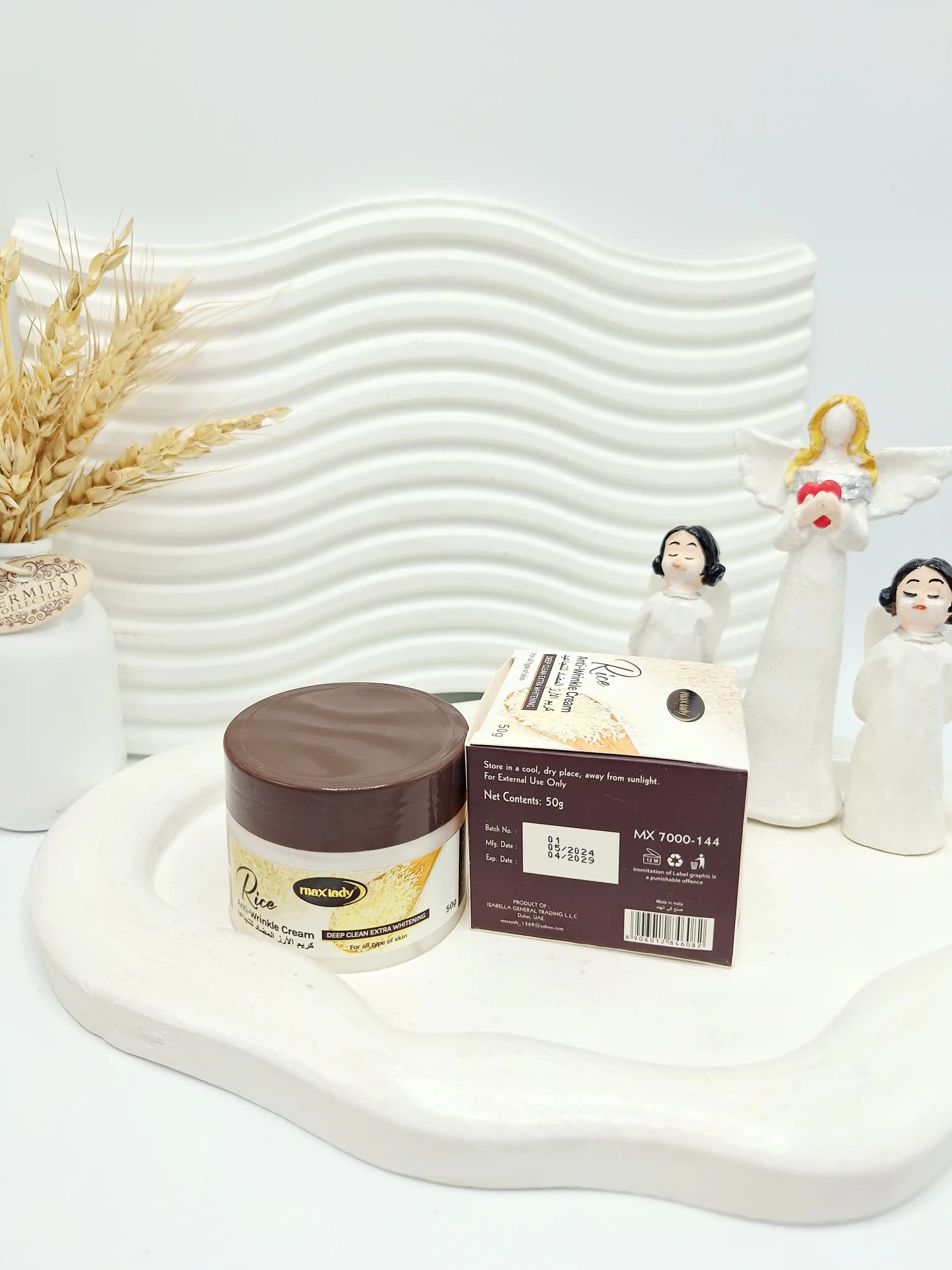 کرم صورت برنج روشن کننده مکس لیدی کد 6099