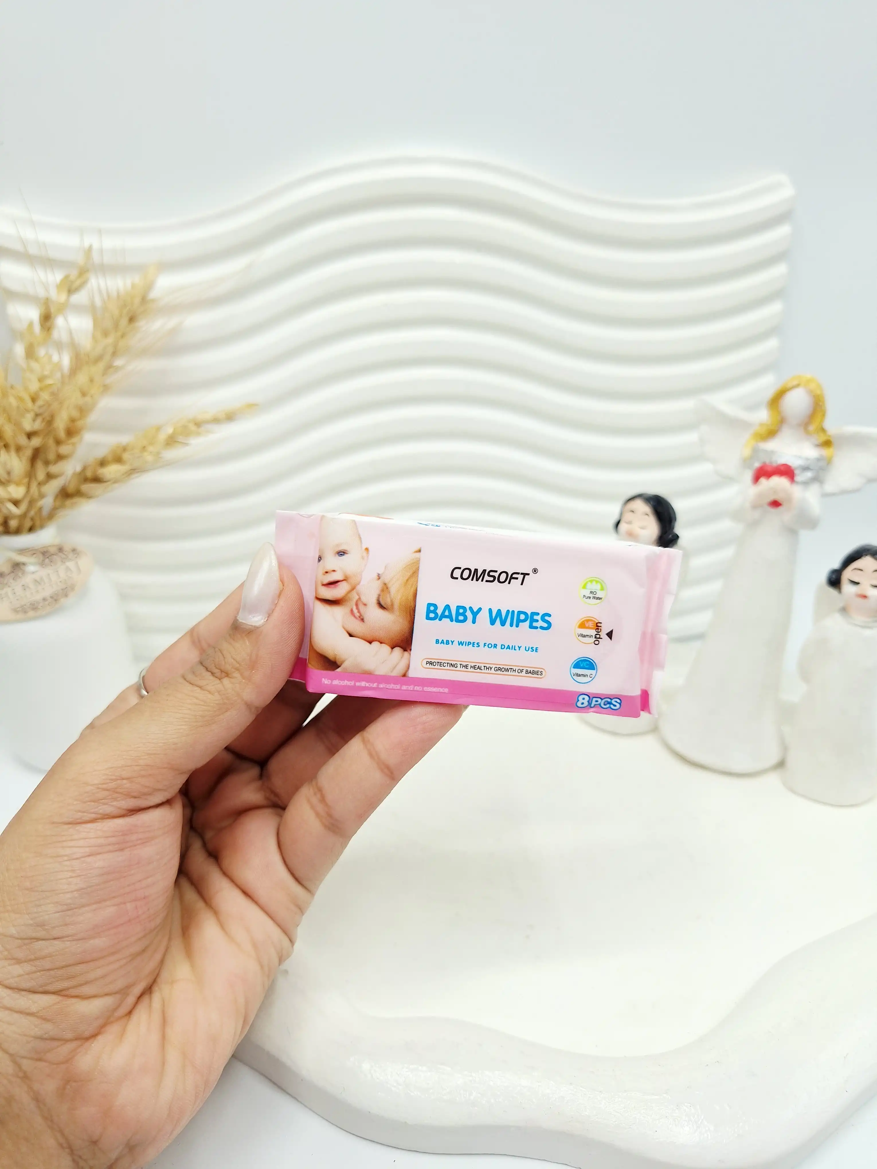 دستمال مرطوب 8 عدی طرح مادر و بچه BABY WIPES کد 8049
