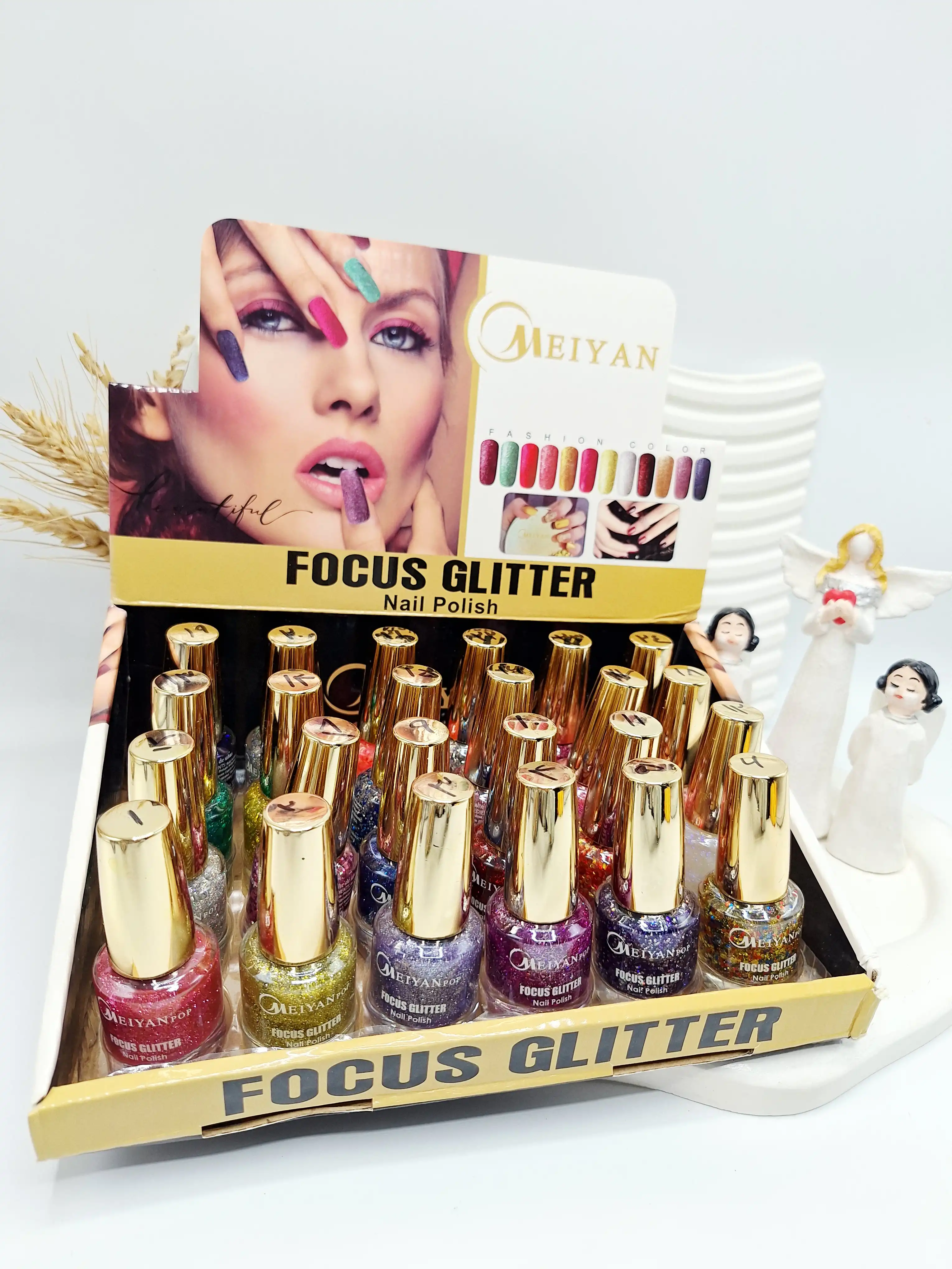 لاک ناخن شاین دار برند FOCUS GLITTER کد 0172