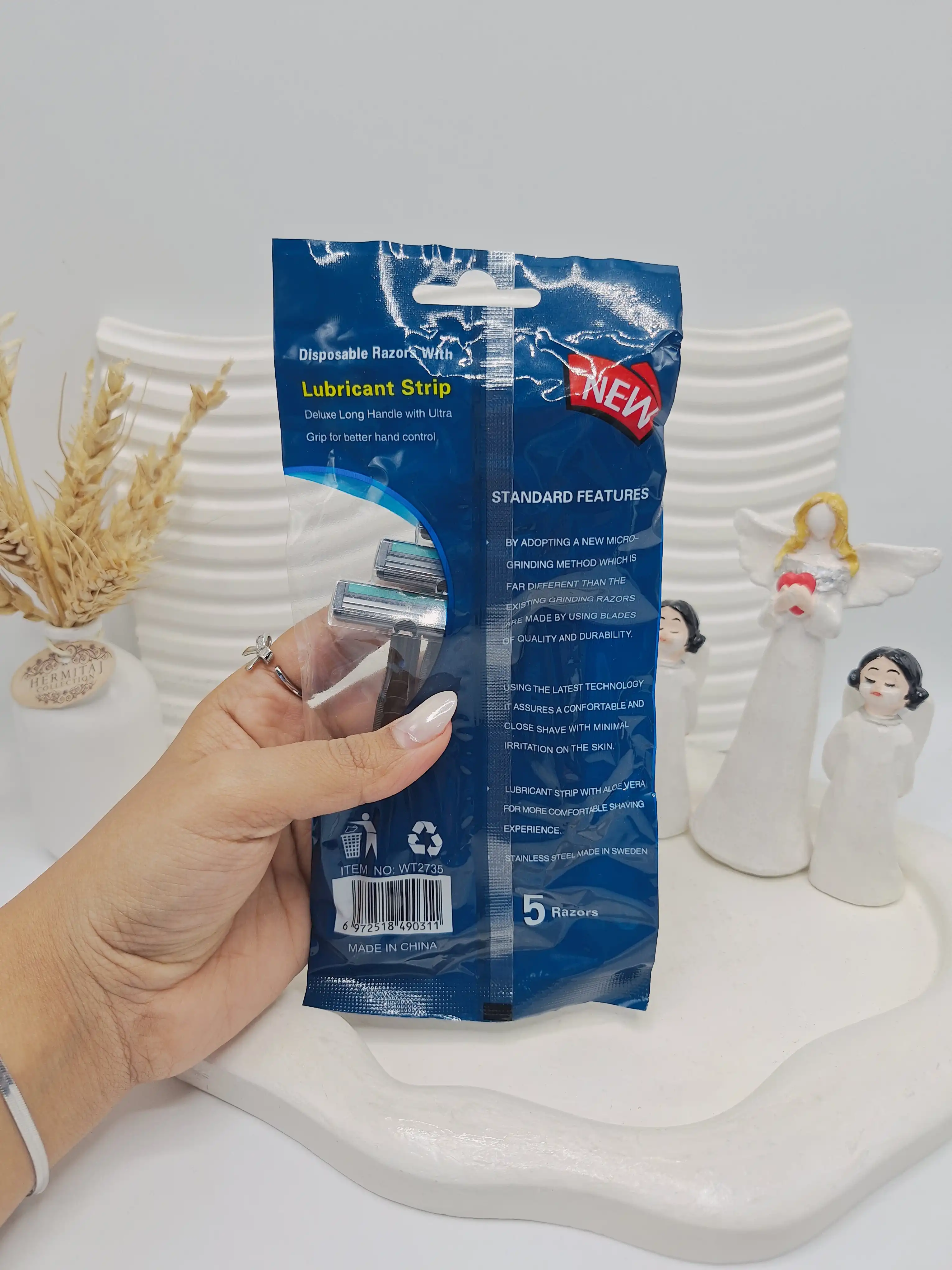 پک ژیلت 2 لبه بسته 5 عددی برند WETELLI کد 0311