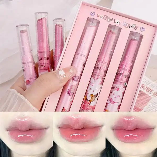 پک 3 تایی لیپ پلامپر قلبی کره ای طرح جعبه خرگوش کد 6732