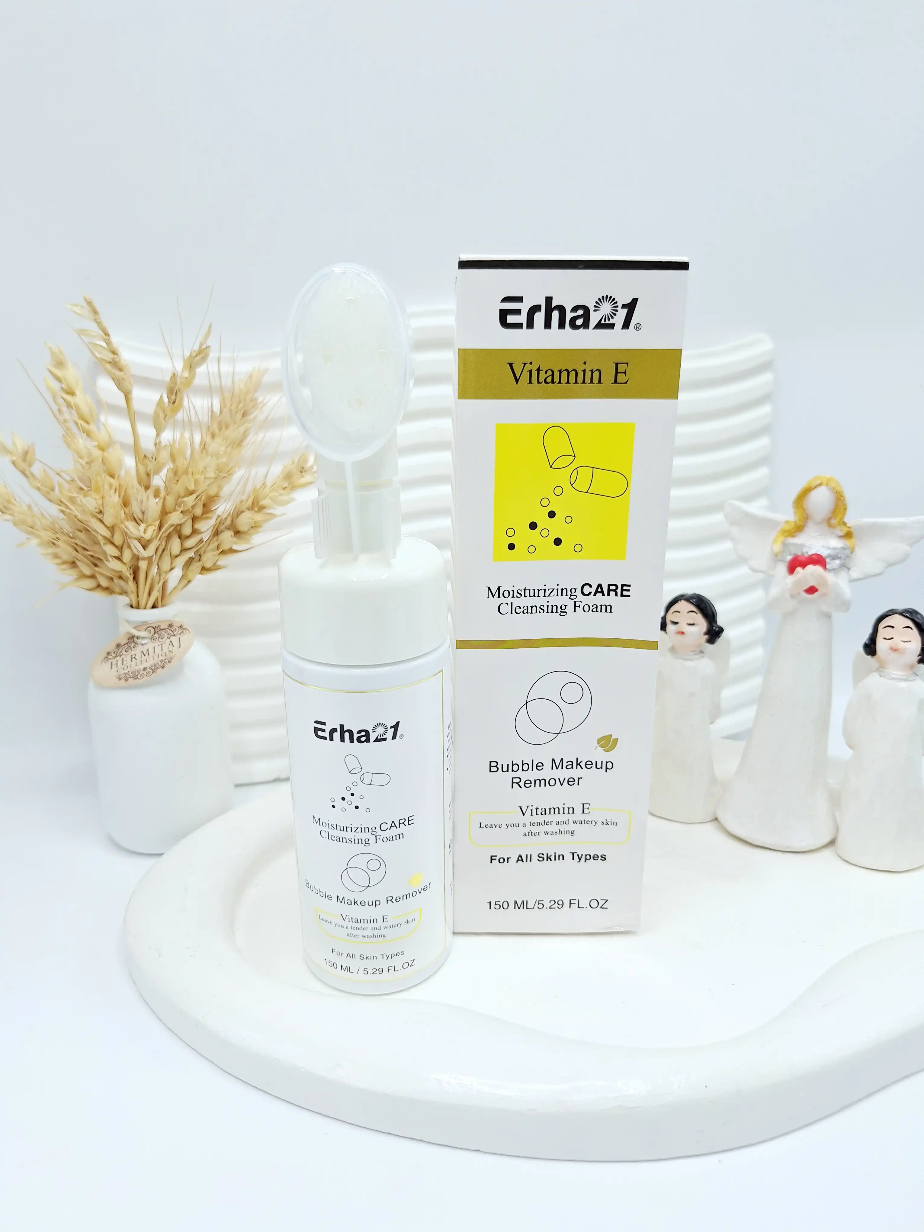 فوم پاک کننده حبابی برند ویتامین E برند Erha21 کد 6386