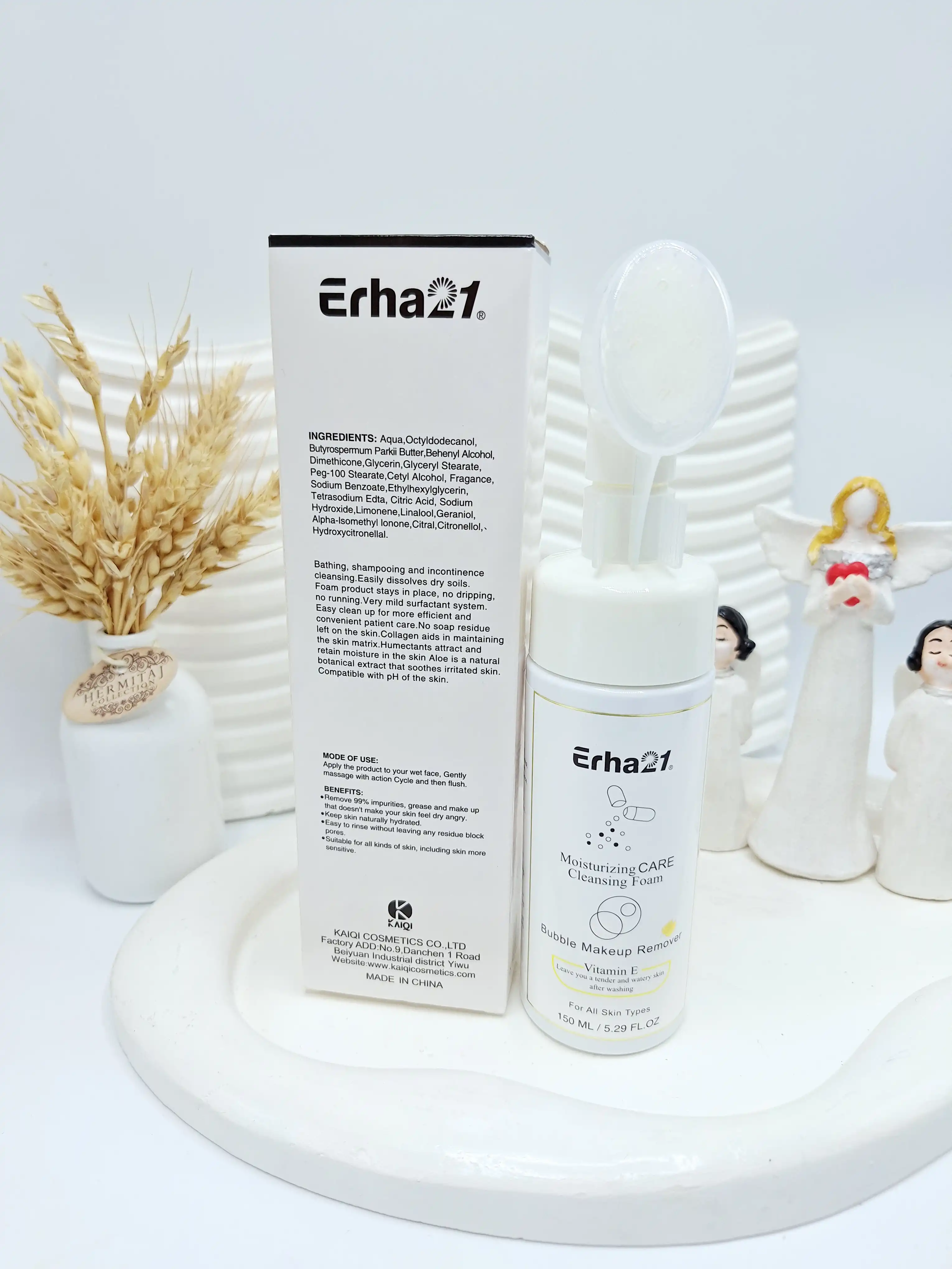 فوم پاک کننده حبابی برند ویتامین E برند Erha21 کد 6386