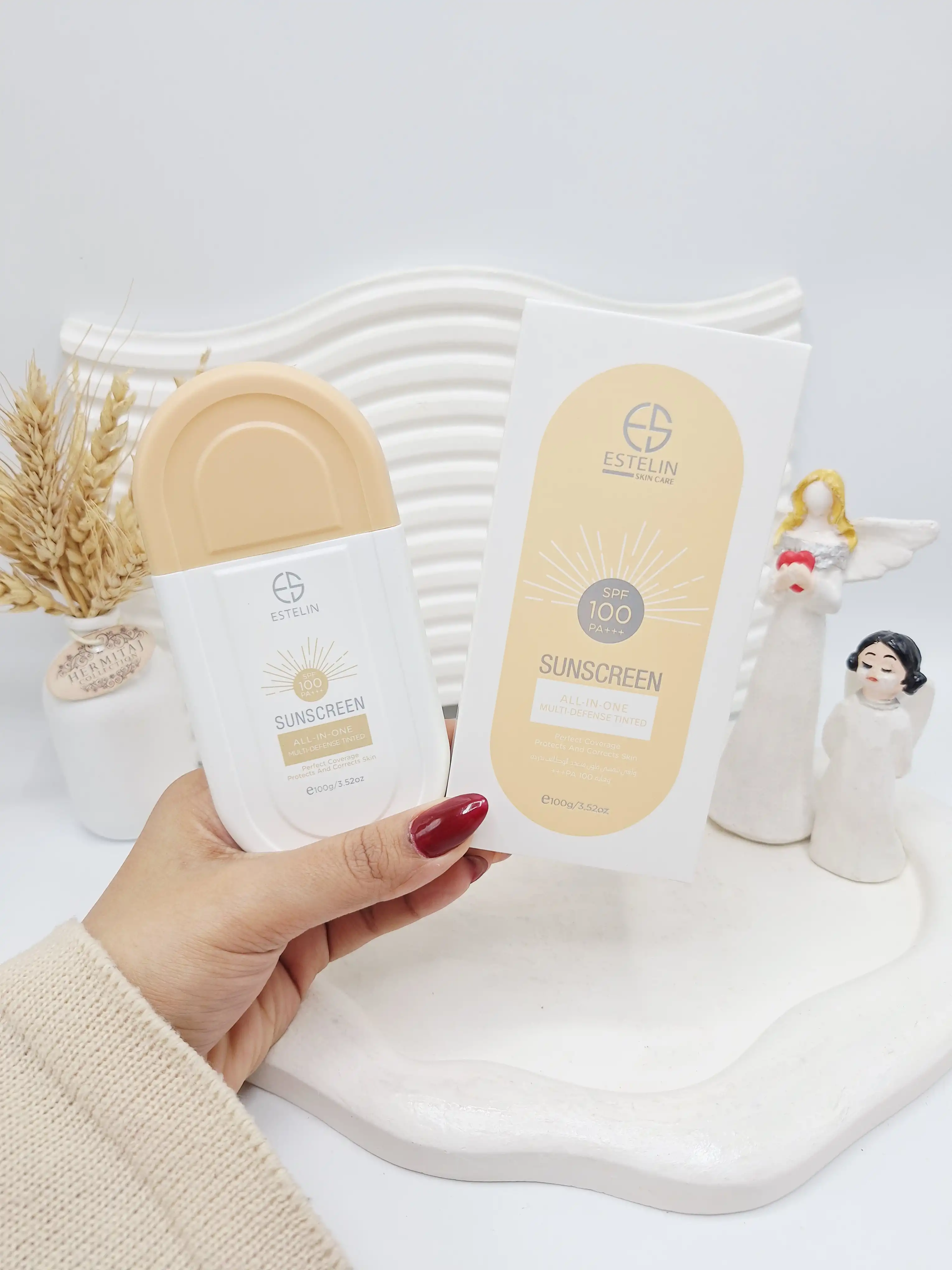 کرم ضد آفتاب رنگی استیلن All-In-One مدل SPF 100 کارتن نارنجی اصلی کد 4596