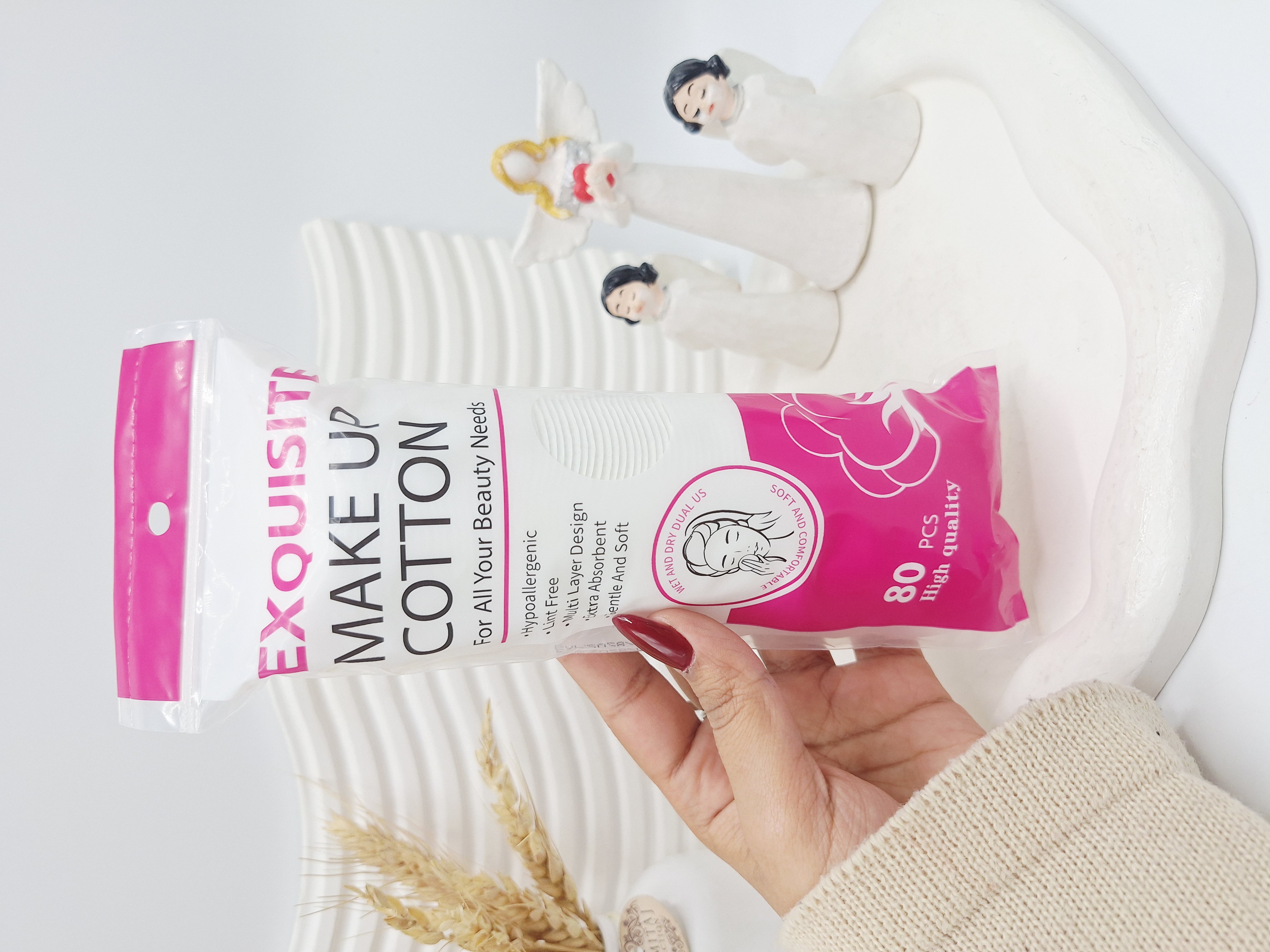 پد پنبه ای آرایشی 80 تایی ضد حساسیت برند MAKE UP COTTON کد 102