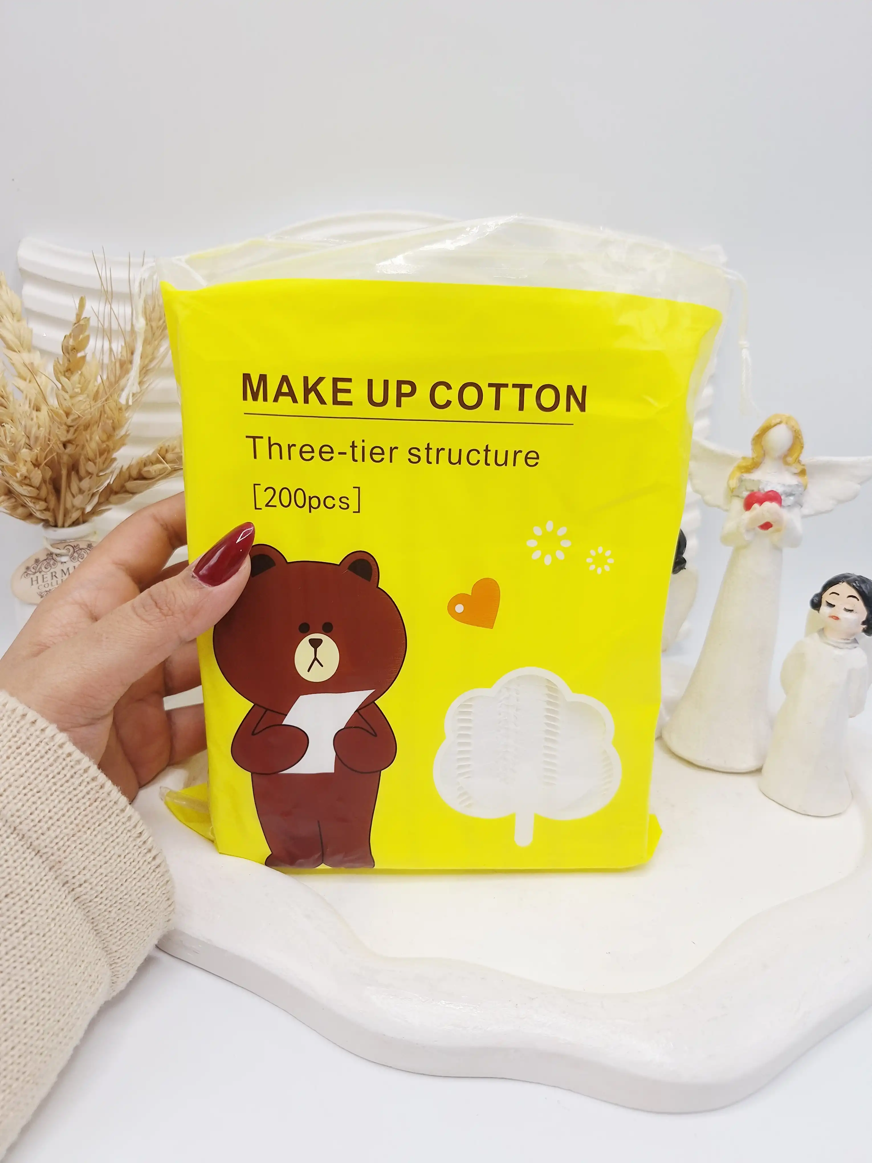پد پنبه ای 3 لایه 200 عددی برند MAKE UP COTTON کد 3732