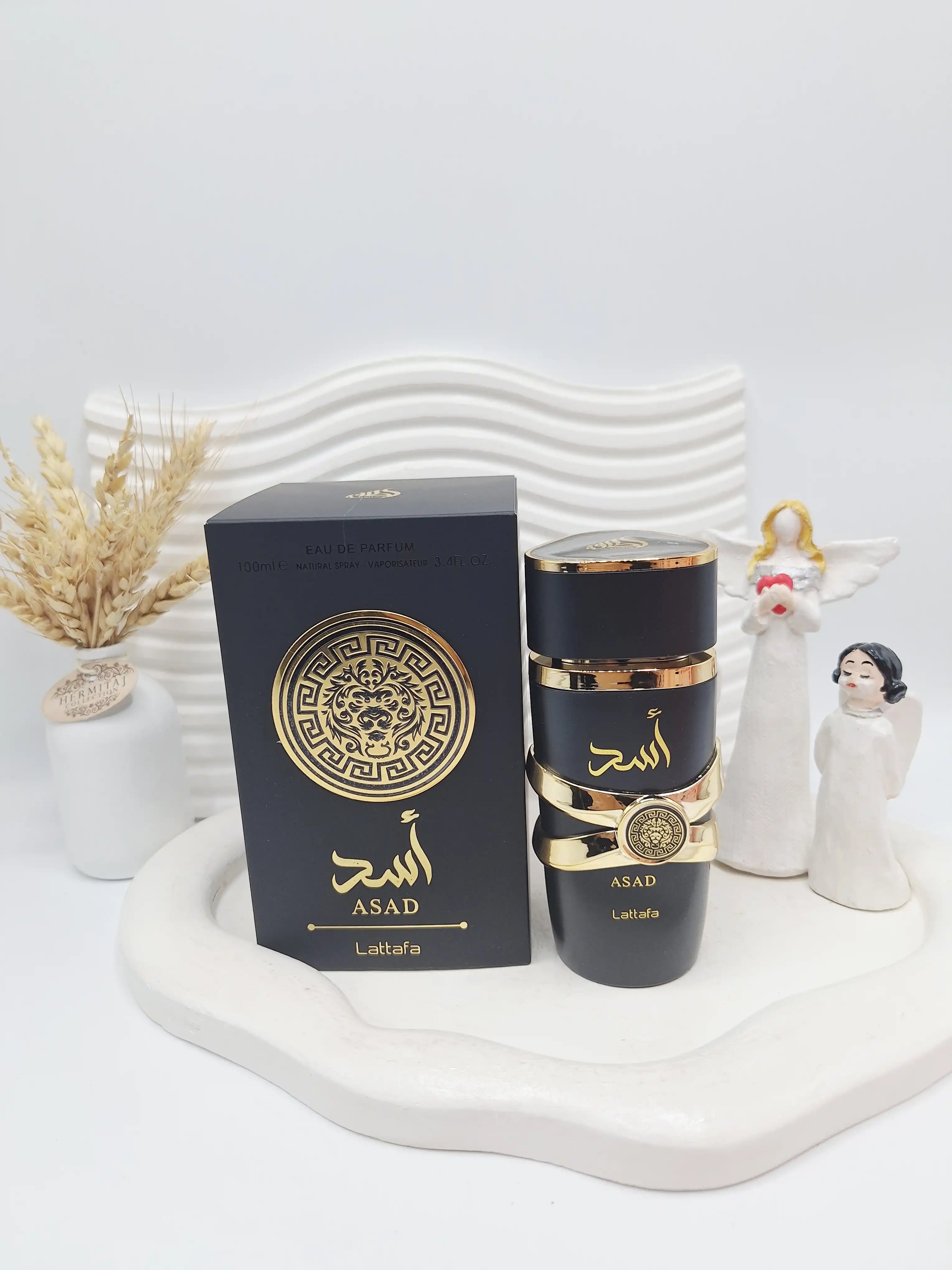 ادکلن مردانه اسد مشکی حجم ۱۰۰ میل اسکنردار ساخت امارات کد 5411