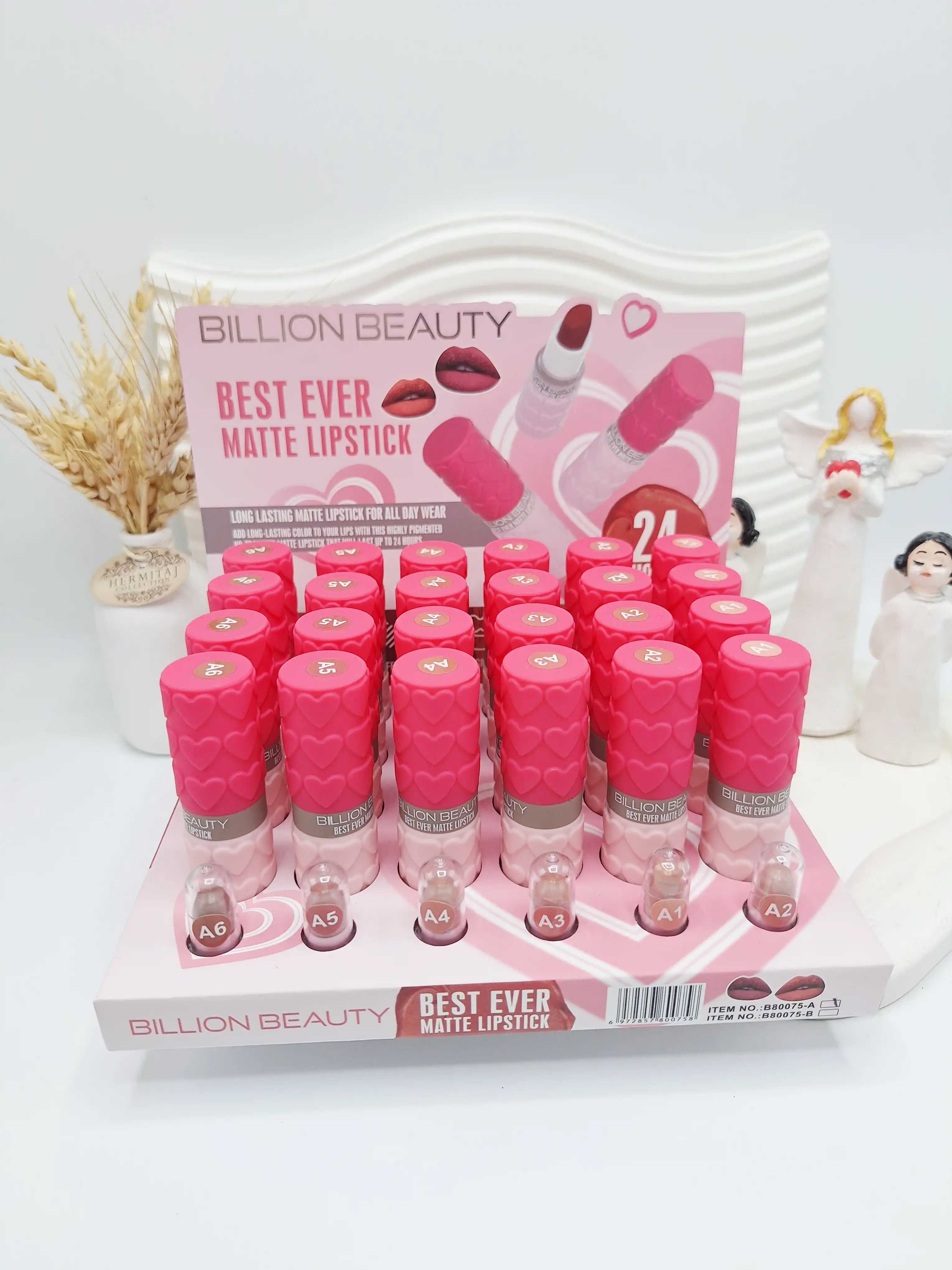 رژلب تکی مات خوش رنگ و با کيفيت برند BILLON BEAUTY کد 80075