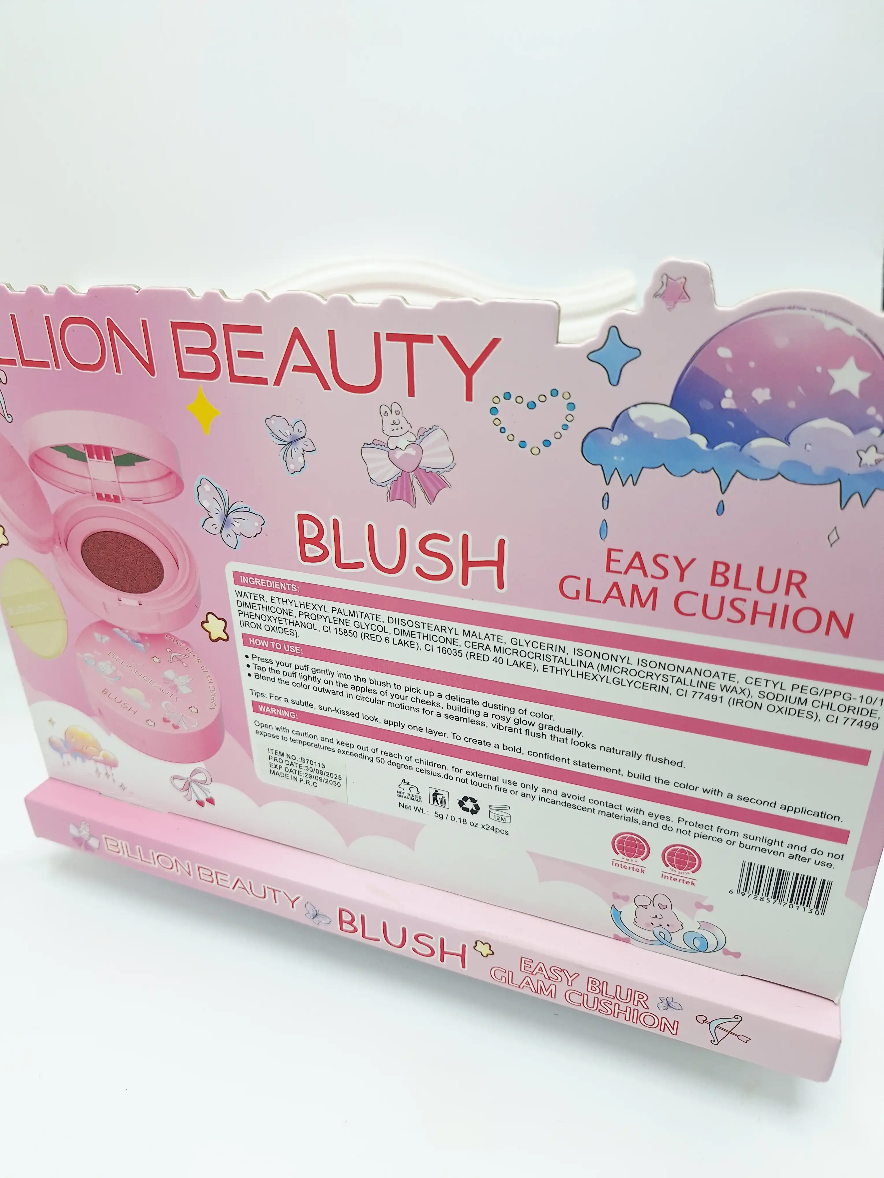 رژگونه کوشنی پد دار برند BILLION BEAUTY کد 70113