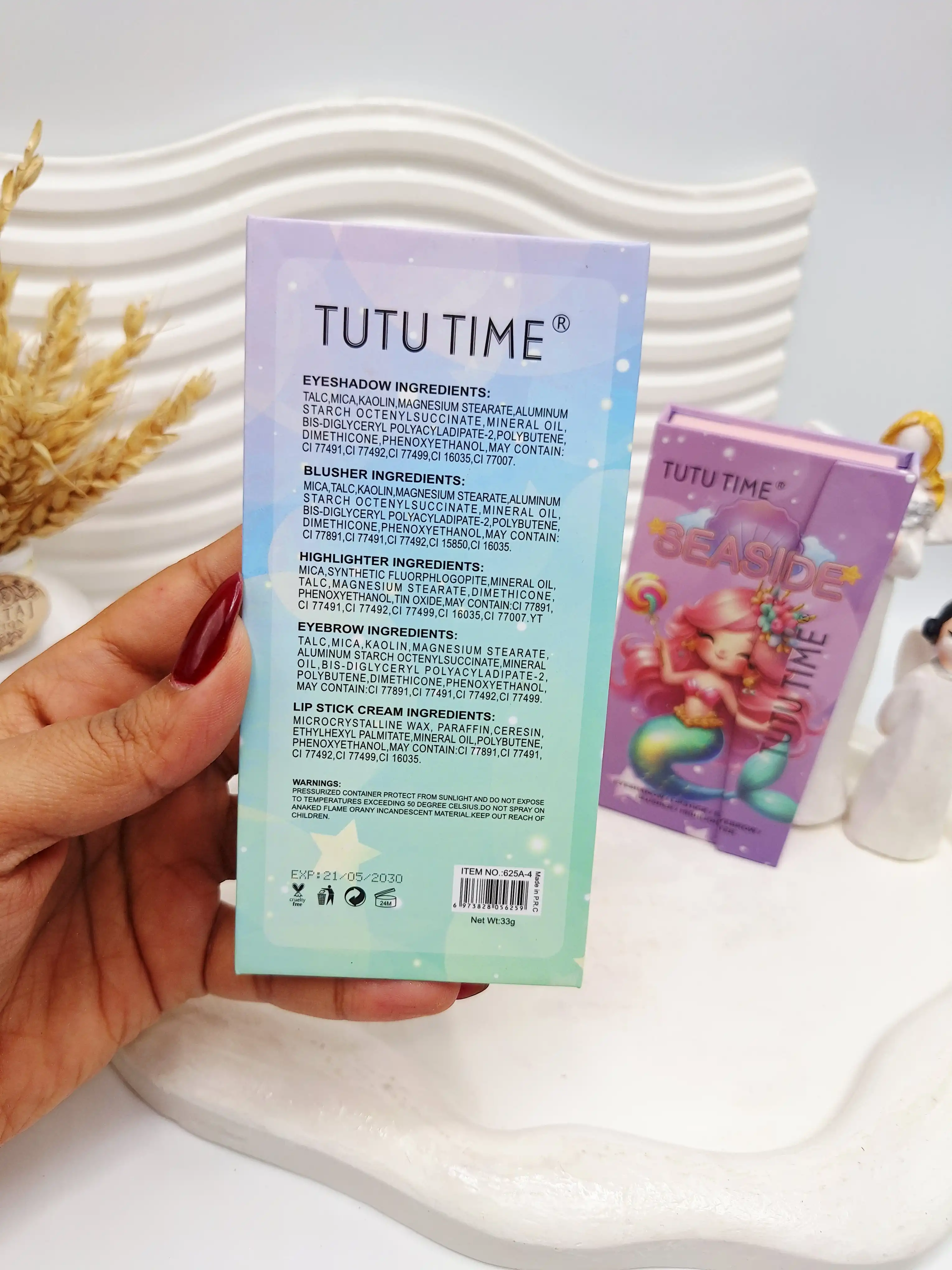 پالت سایه کتابی طرح پری دریایی برند TUTU TIME کد 625