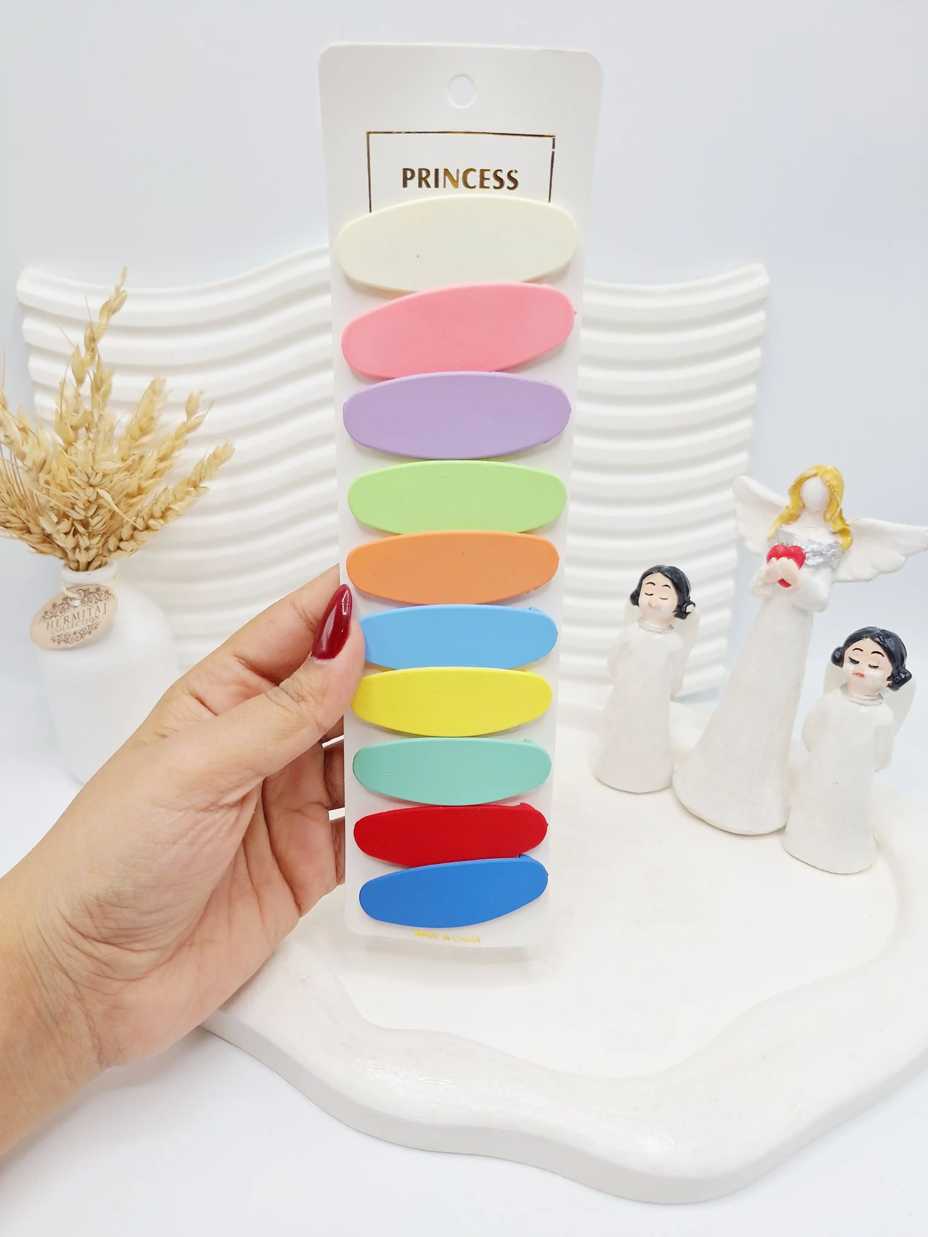 گیره تق تقی فانتزی بیضی برند PRINCESS