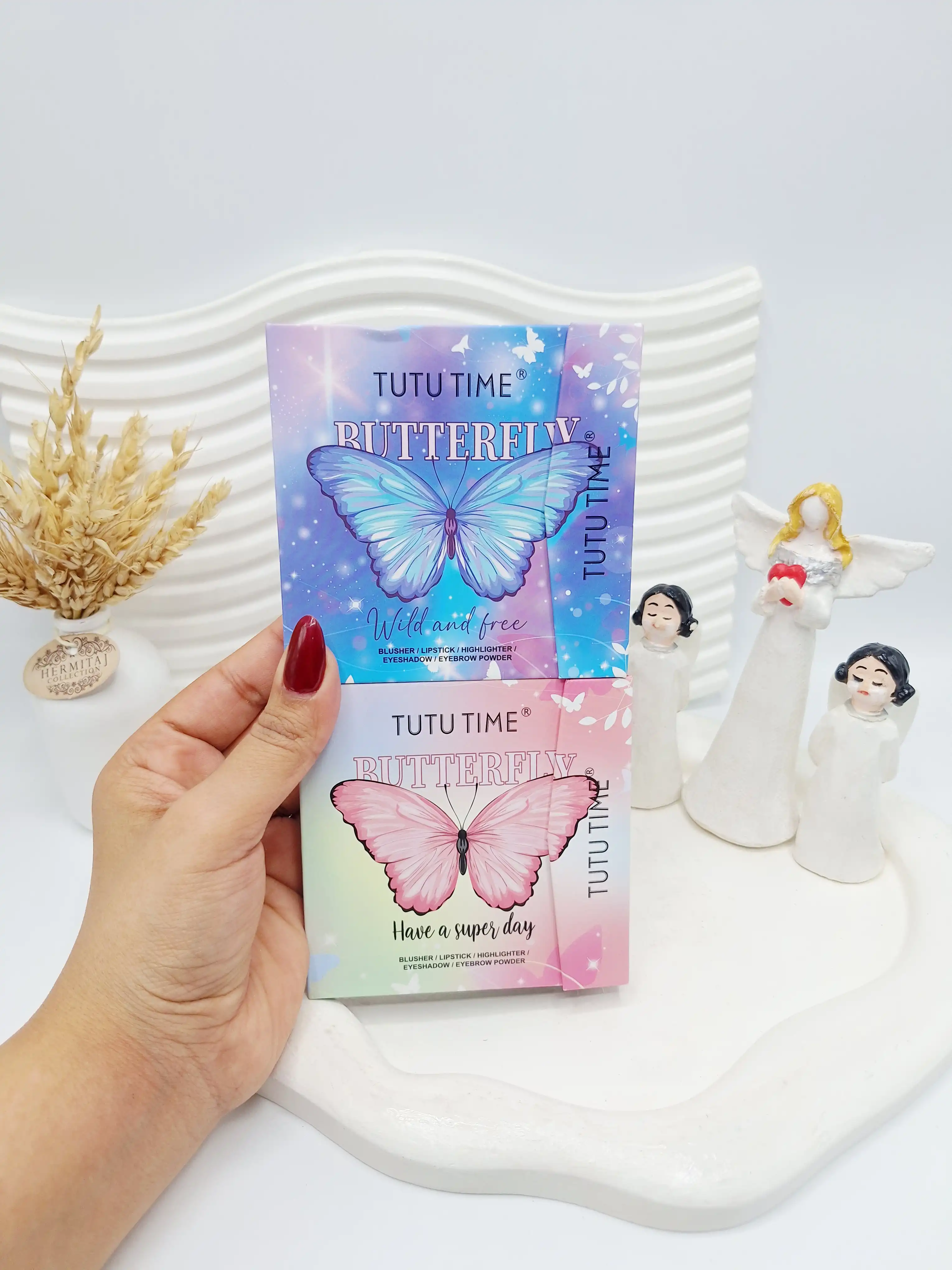 پالت سایه کتابی طرح پروانه برند TUTU TIME کد 628