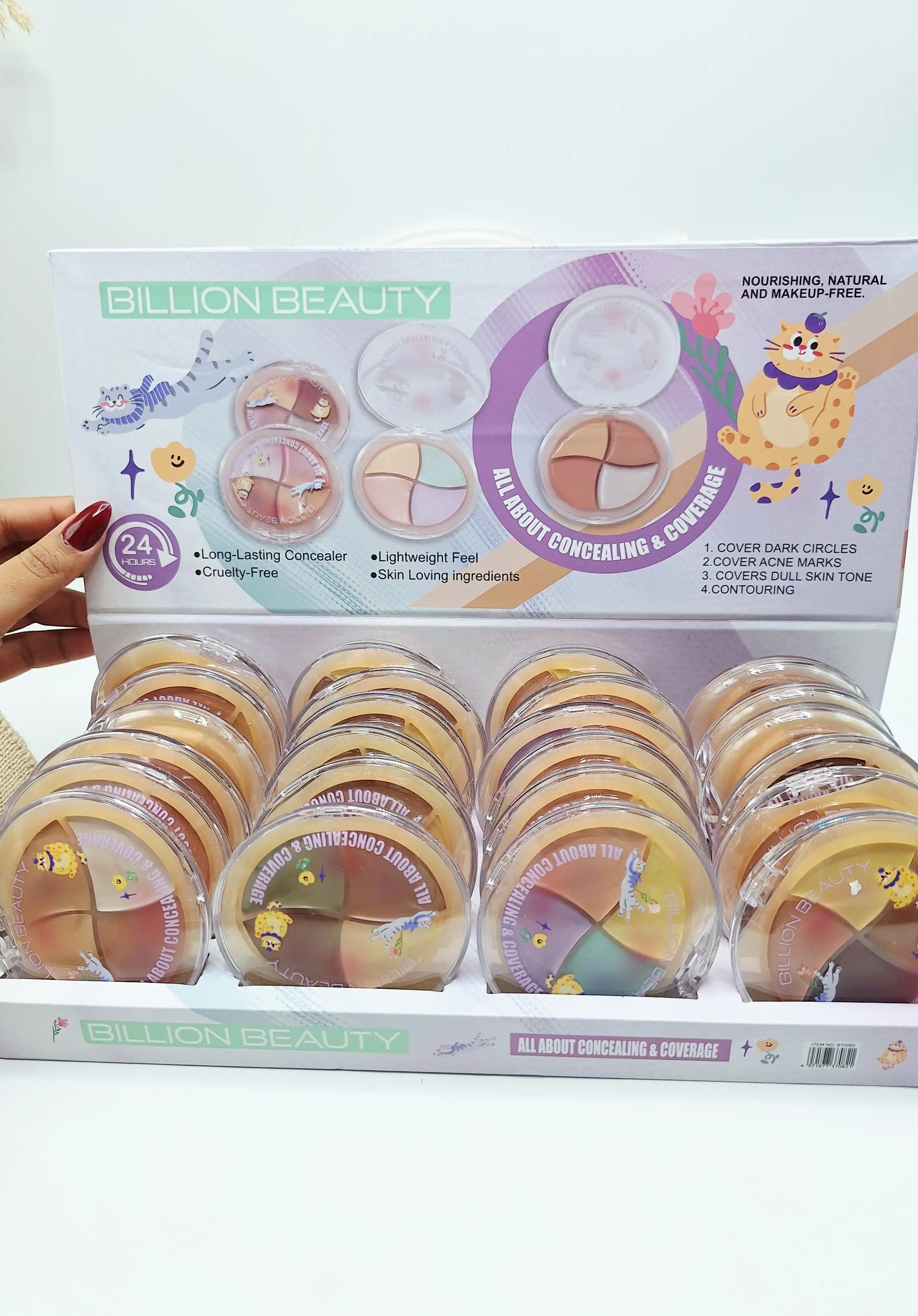 کانسیلر 4 تایی طرح دایره ای برند بیلیون بیوتی کد 0821