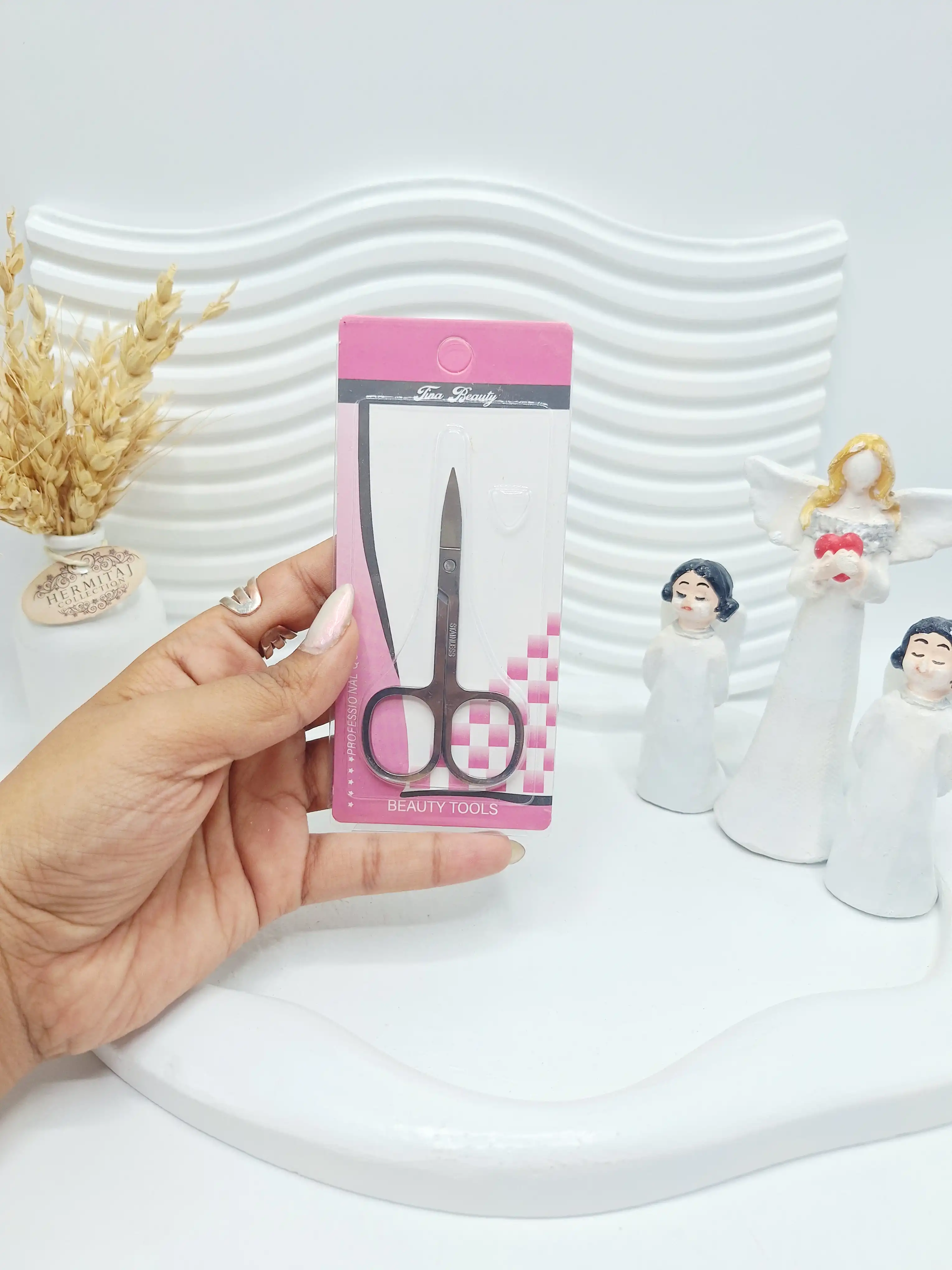 قیچی ابرو فلزی برند Fina Beauty کد 9885