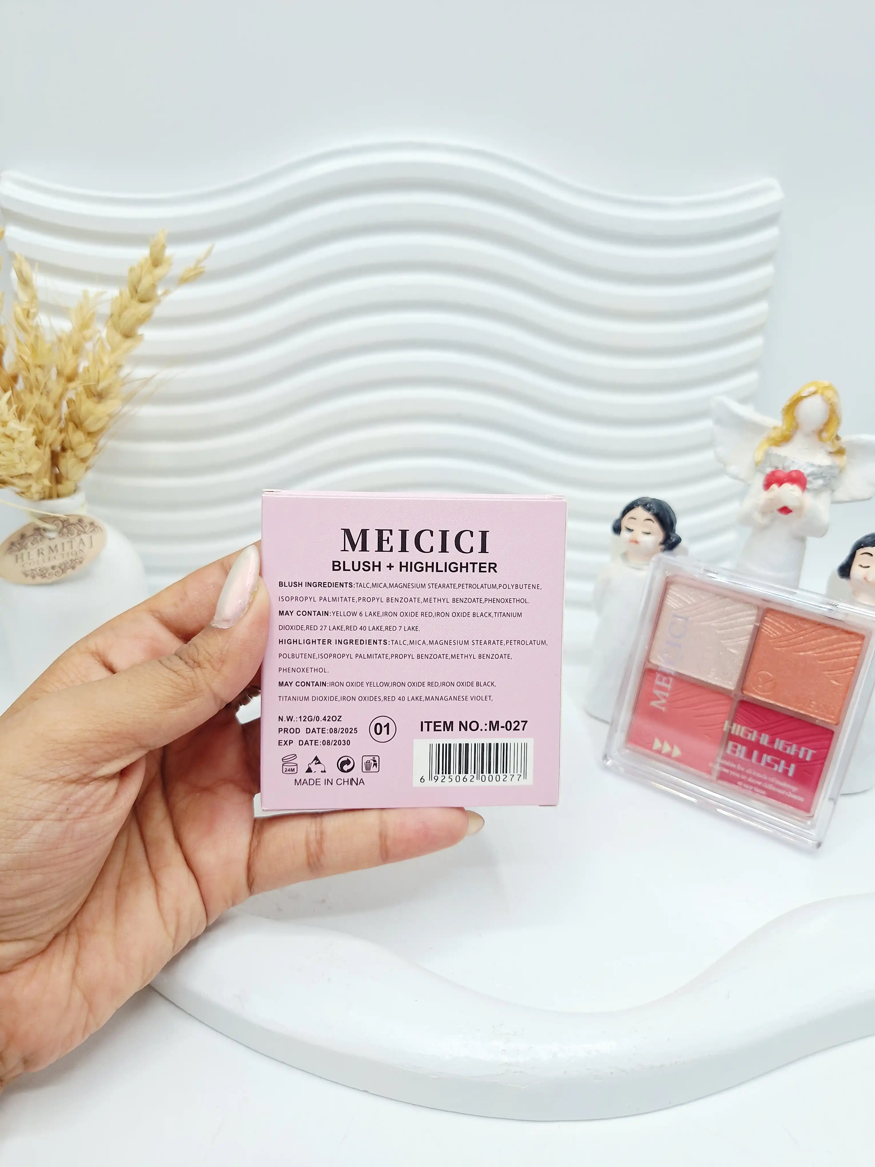پالت رژ گونه و هایلایتر 4 تایی برند MEICICI کد 0277