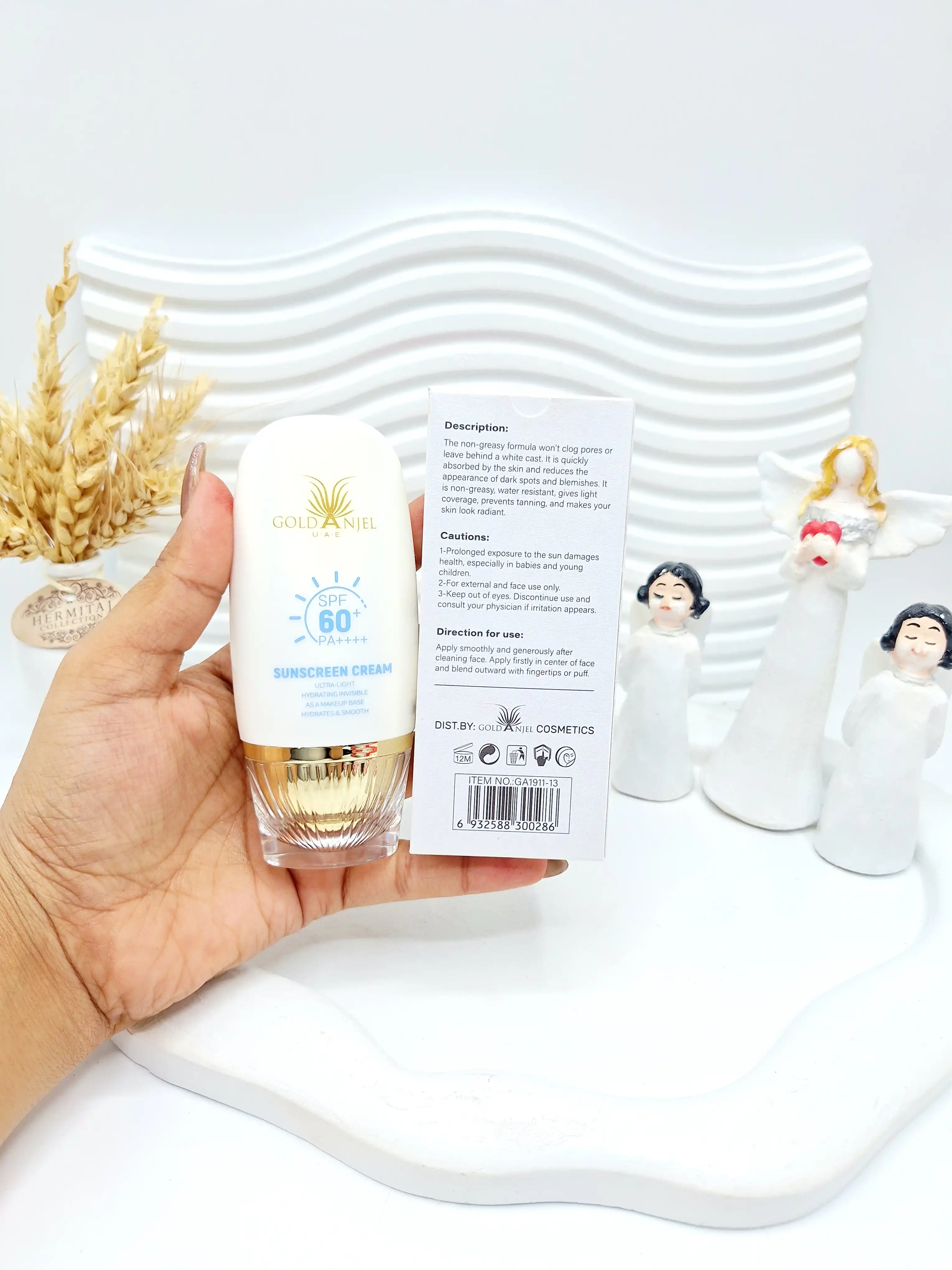 ضد آفتاب بی رنگ SPF 60 برند گلد آنجل کد 0286